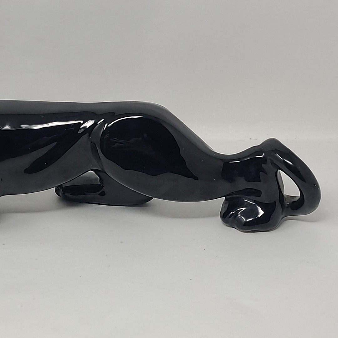 Large Size Black Panther Sculpture 18″ By Royal Haeger Pottery Vtg. Read
