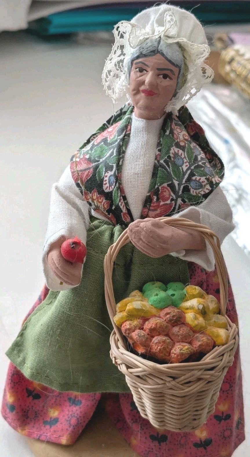 Santons Florence Provence French Country Old Woman With Fruit Veggies Sylvette