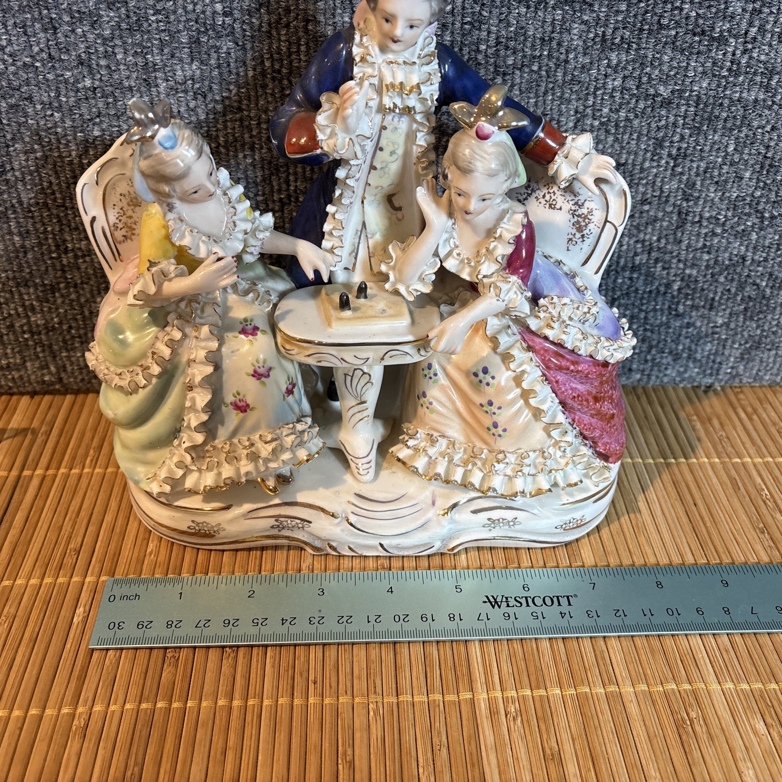 Vtg~Porcelain Courtly Scene~18th Century Style~READ