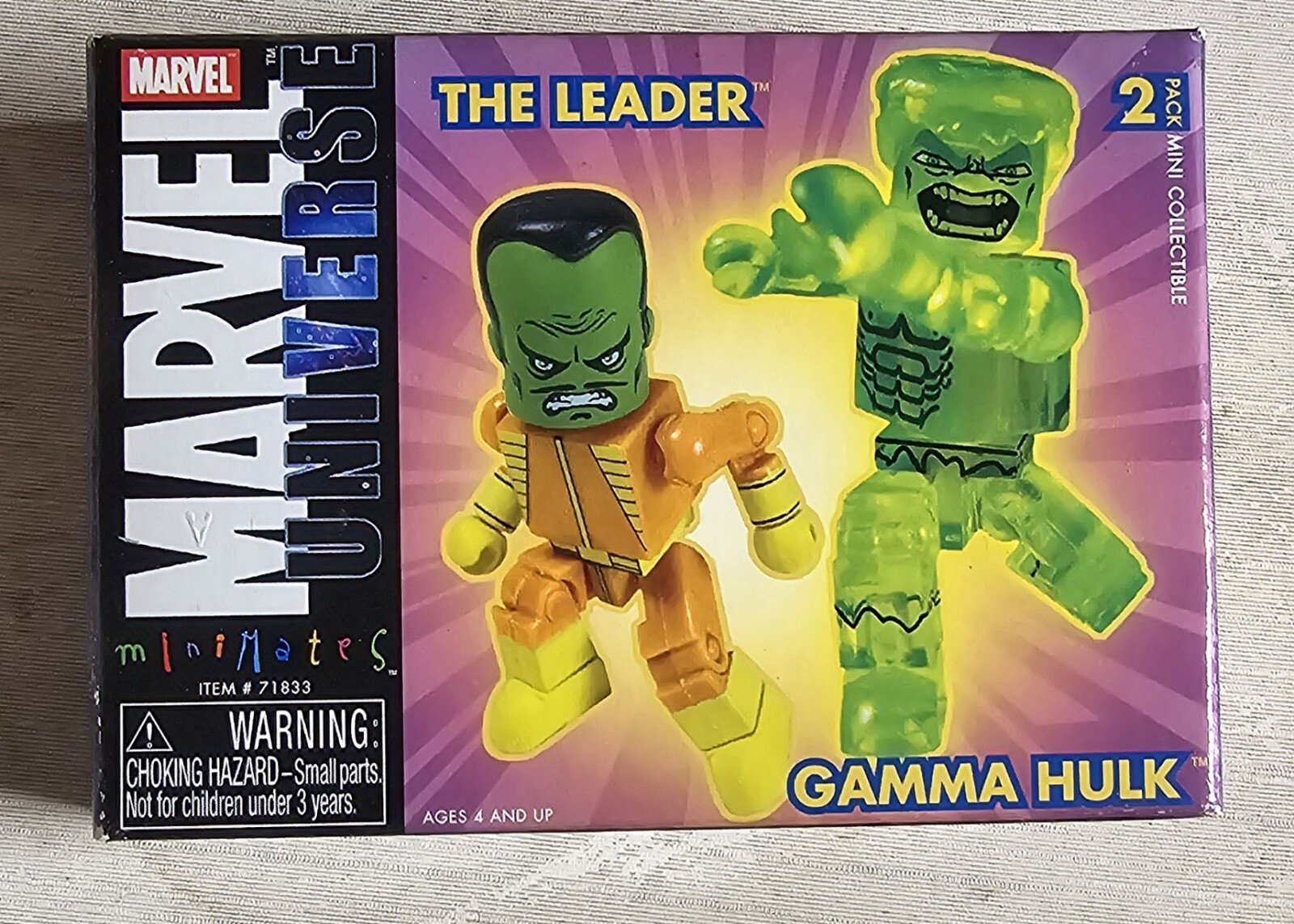 MINIMATES ART ASYLUM MARVEL UNIVERSE THE LEADER and GAMMA HULK Mini Figures NEW