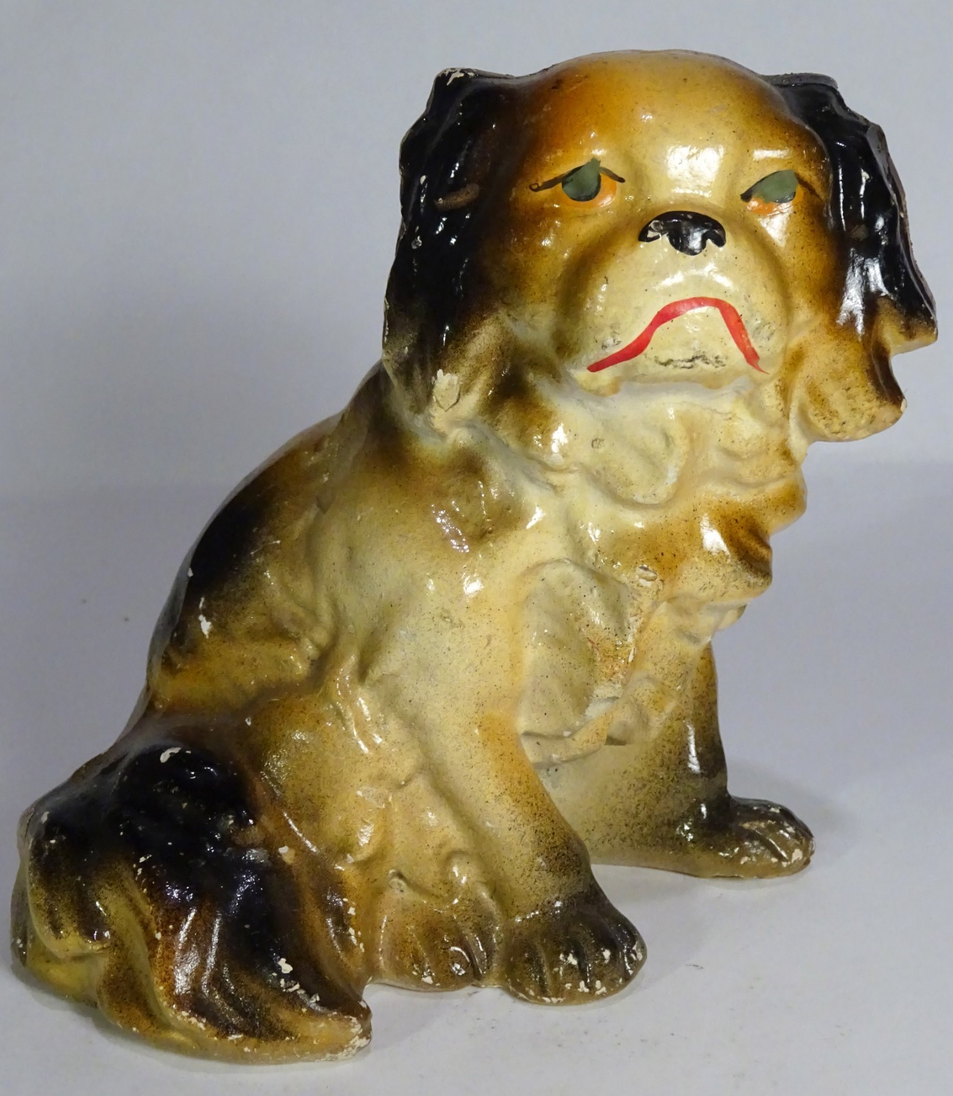 Vintage CHALKWARE 6.5″ Carnival Figurine-SPANIEL-PEKINGESE DOG