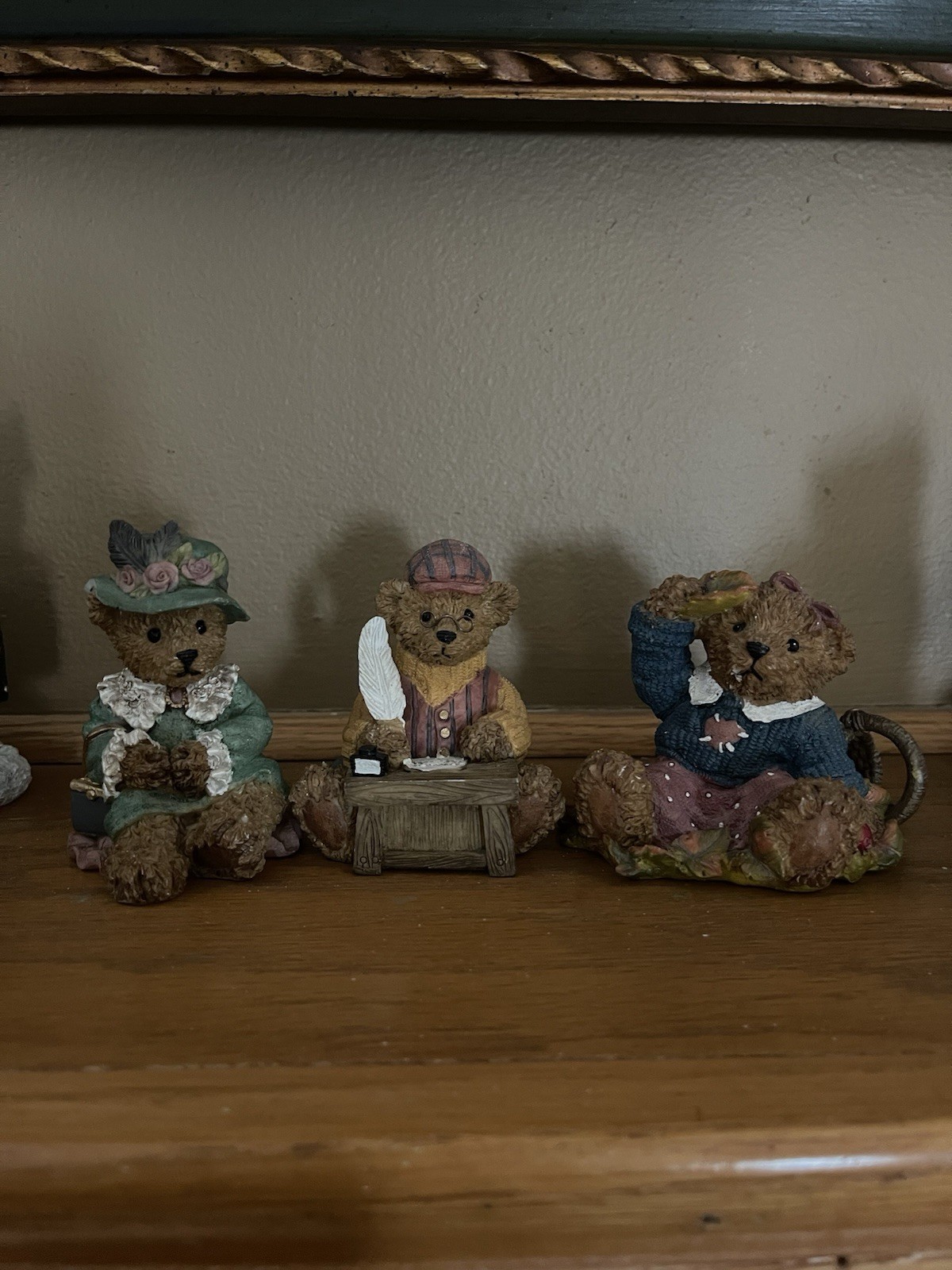 KK Kuddle Korners Collection Cuddle Bears Figurine Set of 3 Vintage 1999