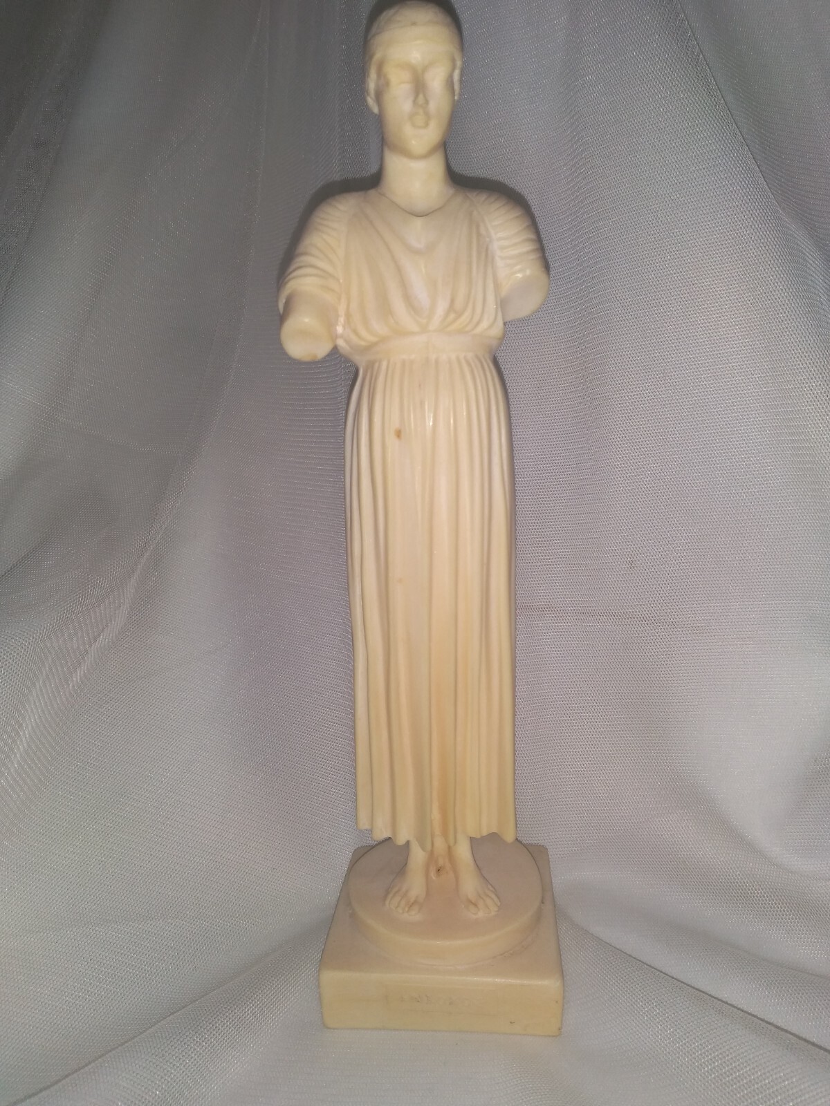 VINTAGE DIAMANTI GREECE ALABASTER FIGURINE SCULPTURE 10″
