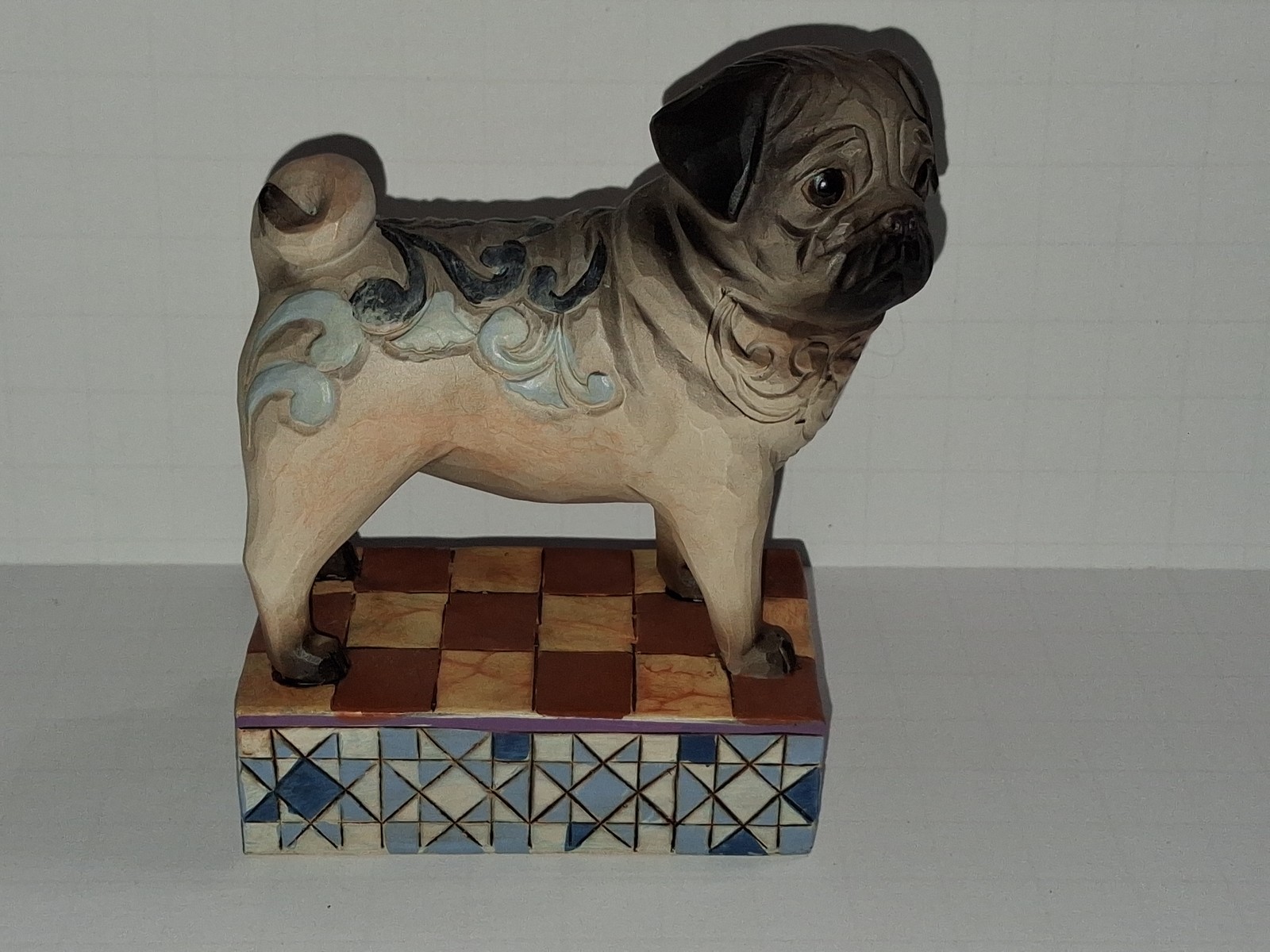 Jim Shore Heartwood Creek “Sarge” Pug Dog Figurine 4013023 Hand Carved Look