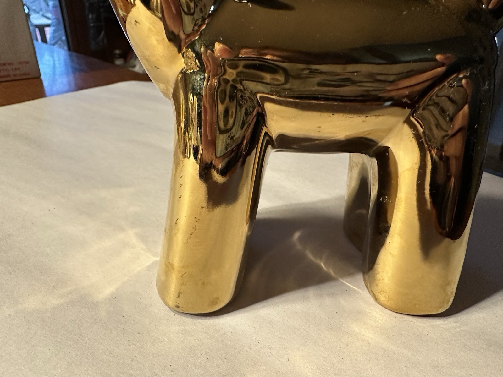 Ceramic Gold Colored Balloon Dog Design Figurine 6.5″ Wide × 6.5″ Tall