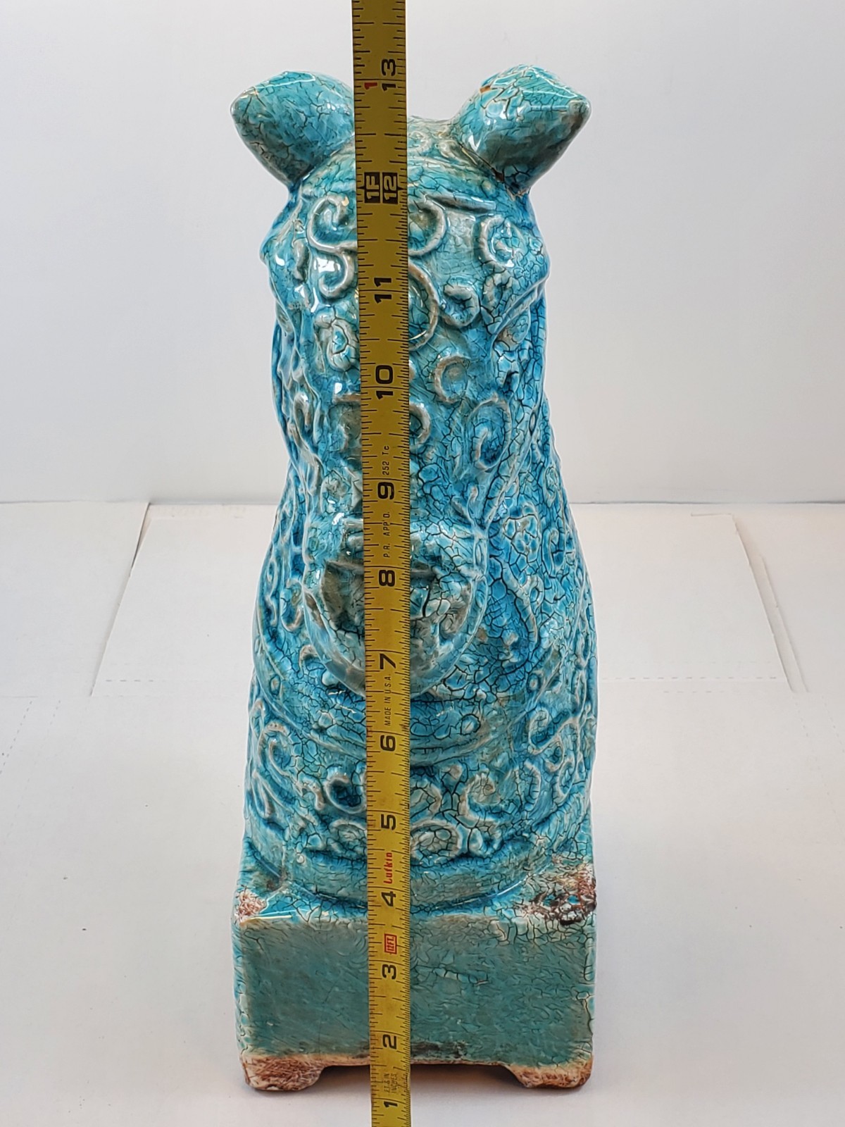 Blue Rustic Horse Bust Ceramic Home Decor Statue Blue Crackle