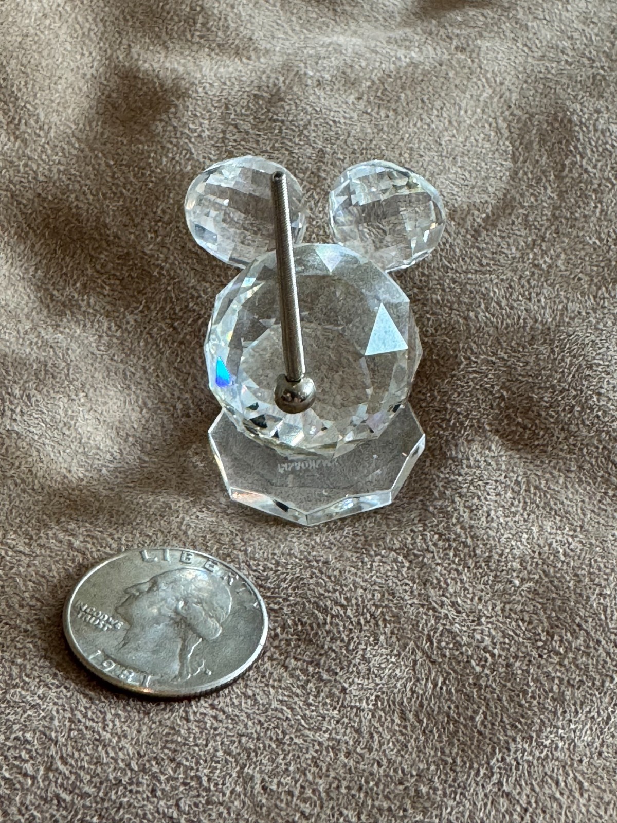Swarovski Crystal Mouse Figurine Spring Wire Tail & Whiskers