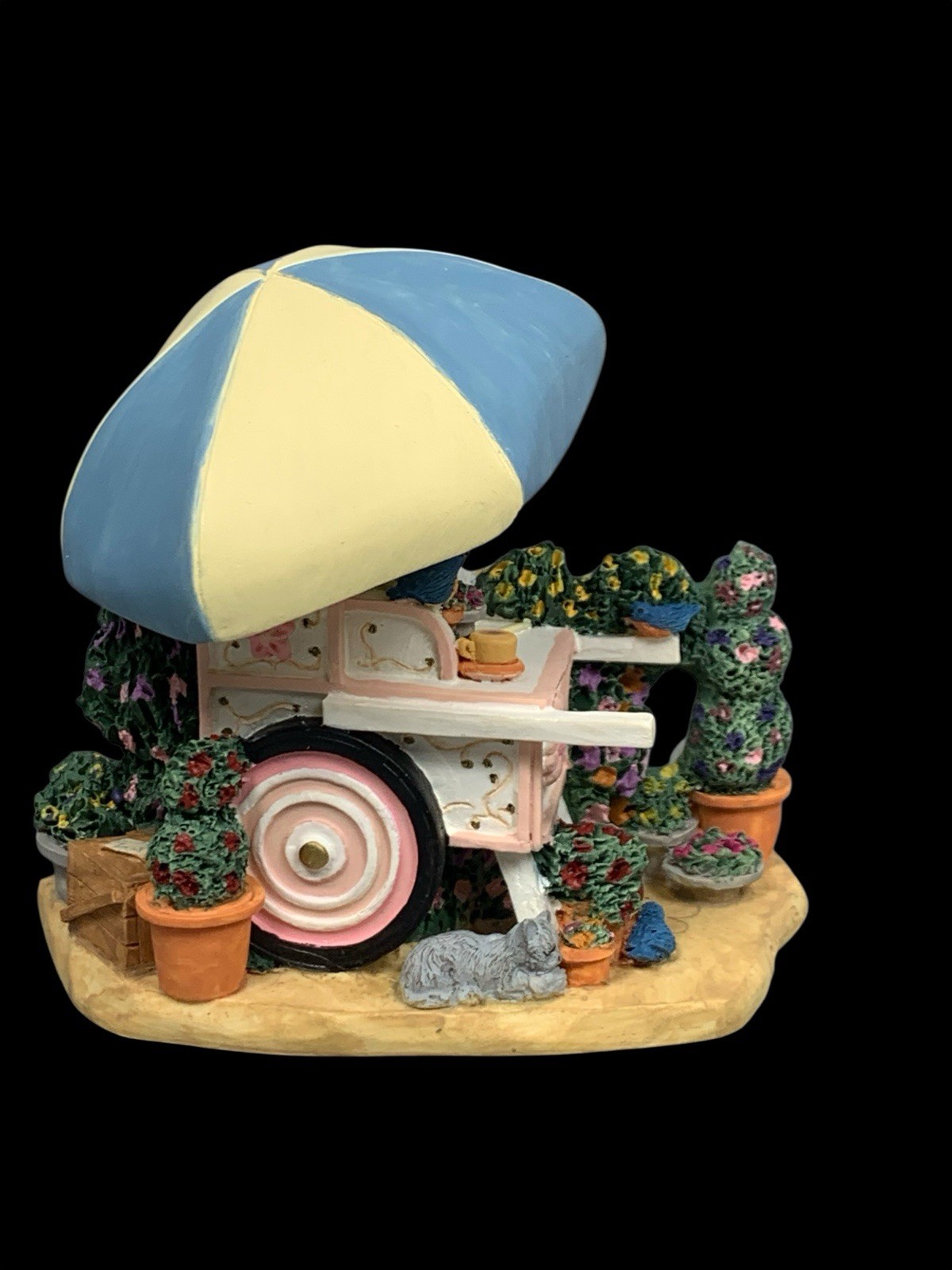 Brian Baker Collection Under The Brawley Flower Cart Figurine / Wall Plaque