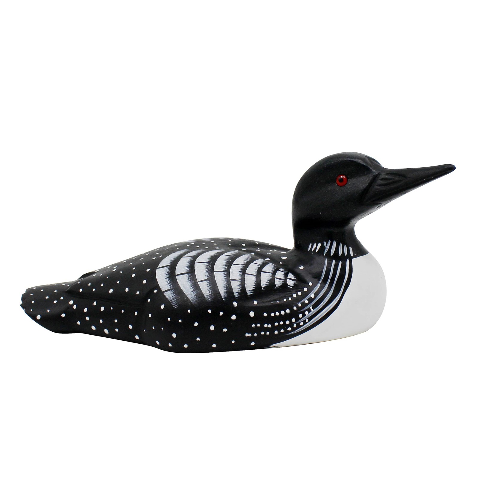 CVHOMEDECO. Primitives Hand Engraving and Painted Wood Loon Farmhouse Figurin…