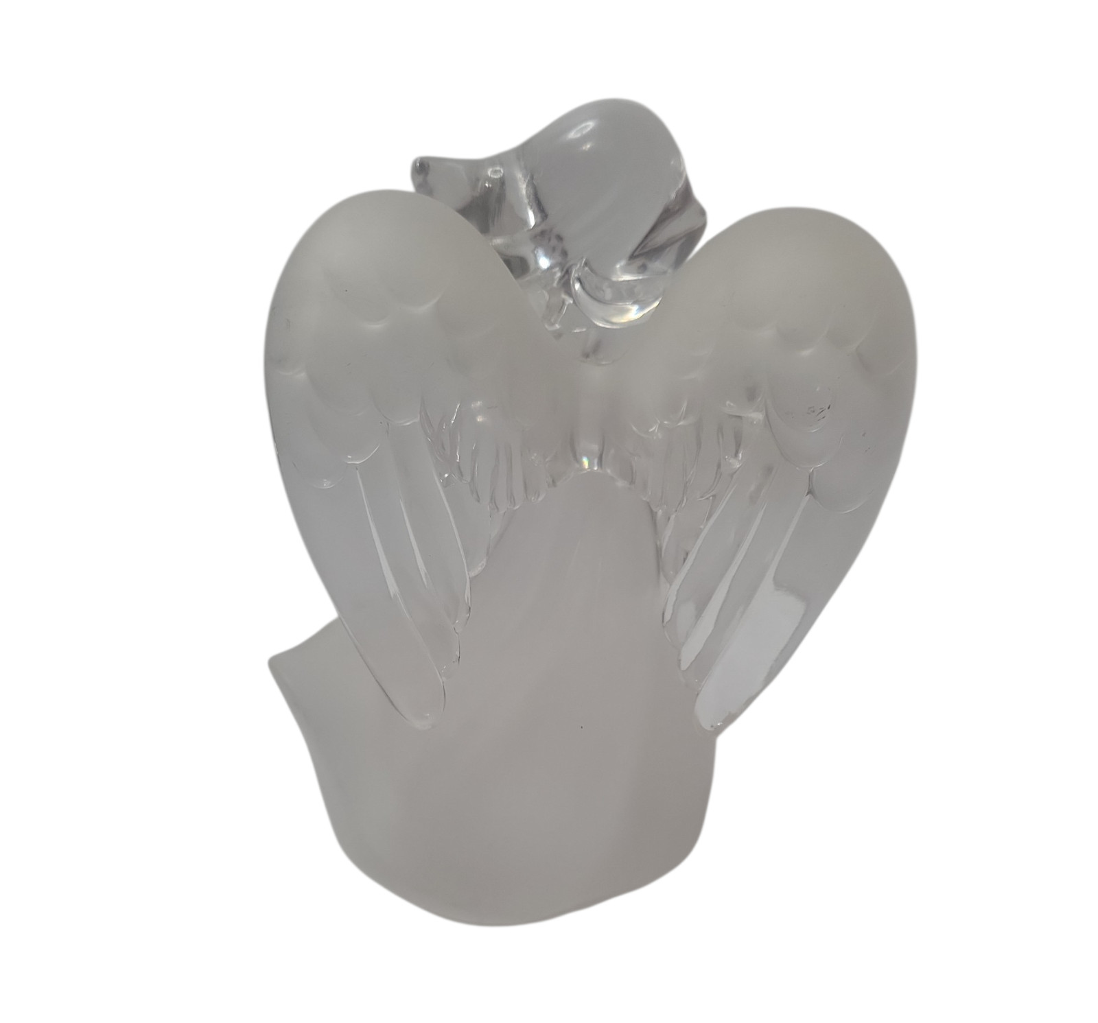 Glass Angel Figurine Clear Frosted Guardian Angel Decor Collectible Figurine