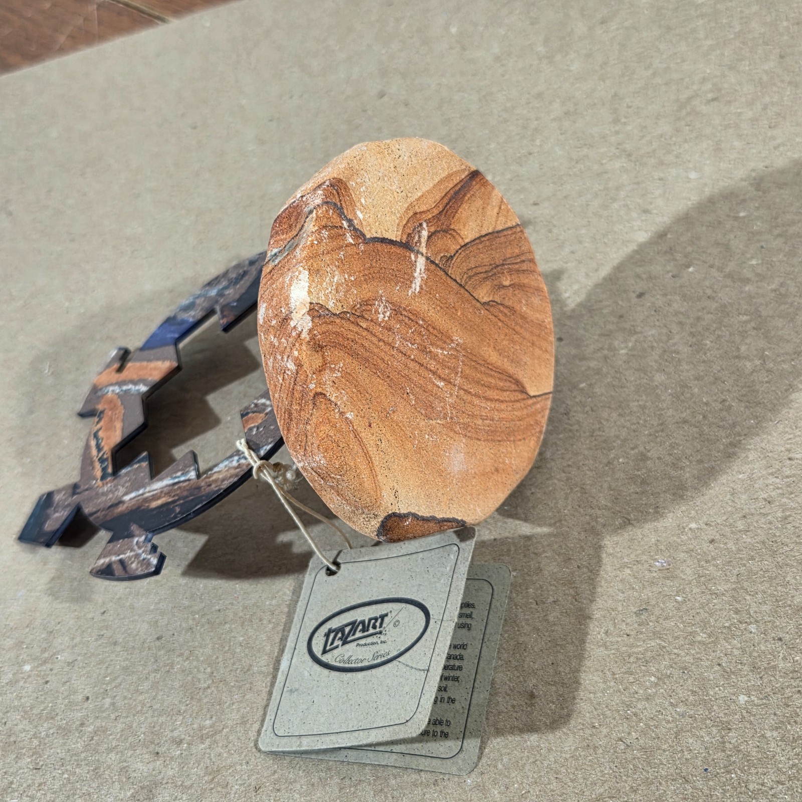 Petroglyph Turtle On Sandstone Base Southwestern Home Cabin Decor Metal & Stone