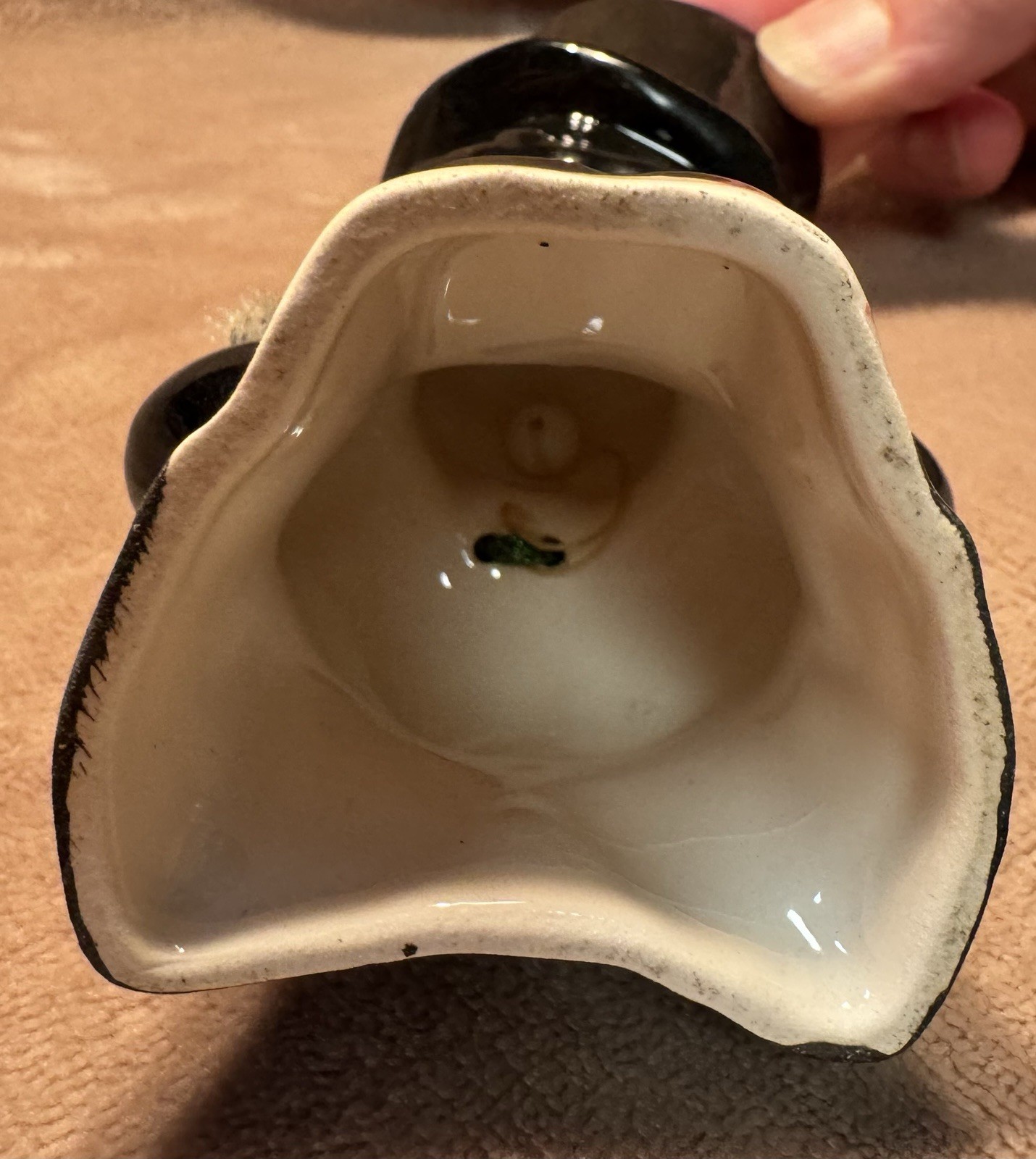 Vintage Top Hat Shot Glass Porcelain Man Dandy Art Deco Style Festive Celebrate