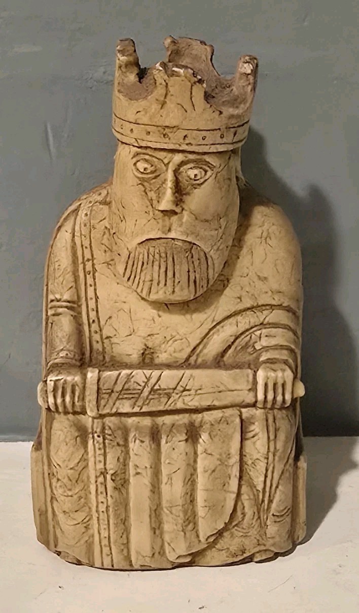 Set of 8 Reproduction Isle of Lewis Chessmen British Museum London England