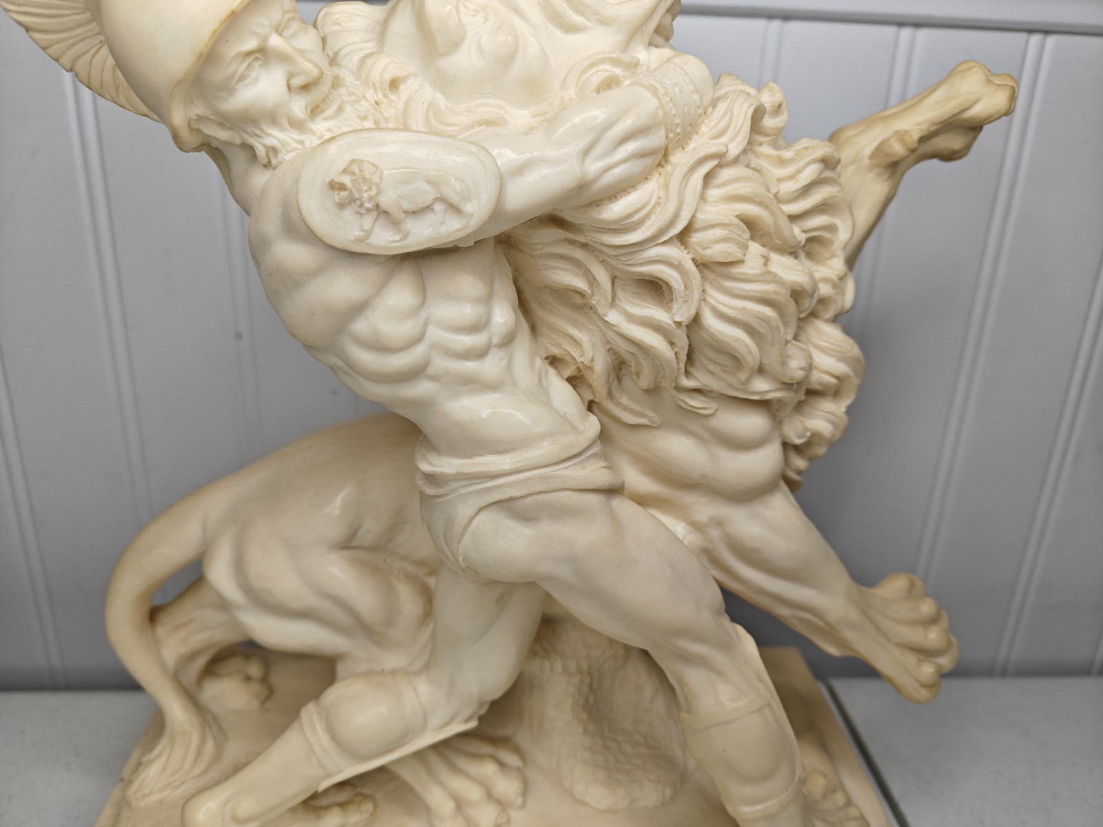 A Santini Hercules Fighting Lion Beast Greek Roman God Sculpture Statue Figurine