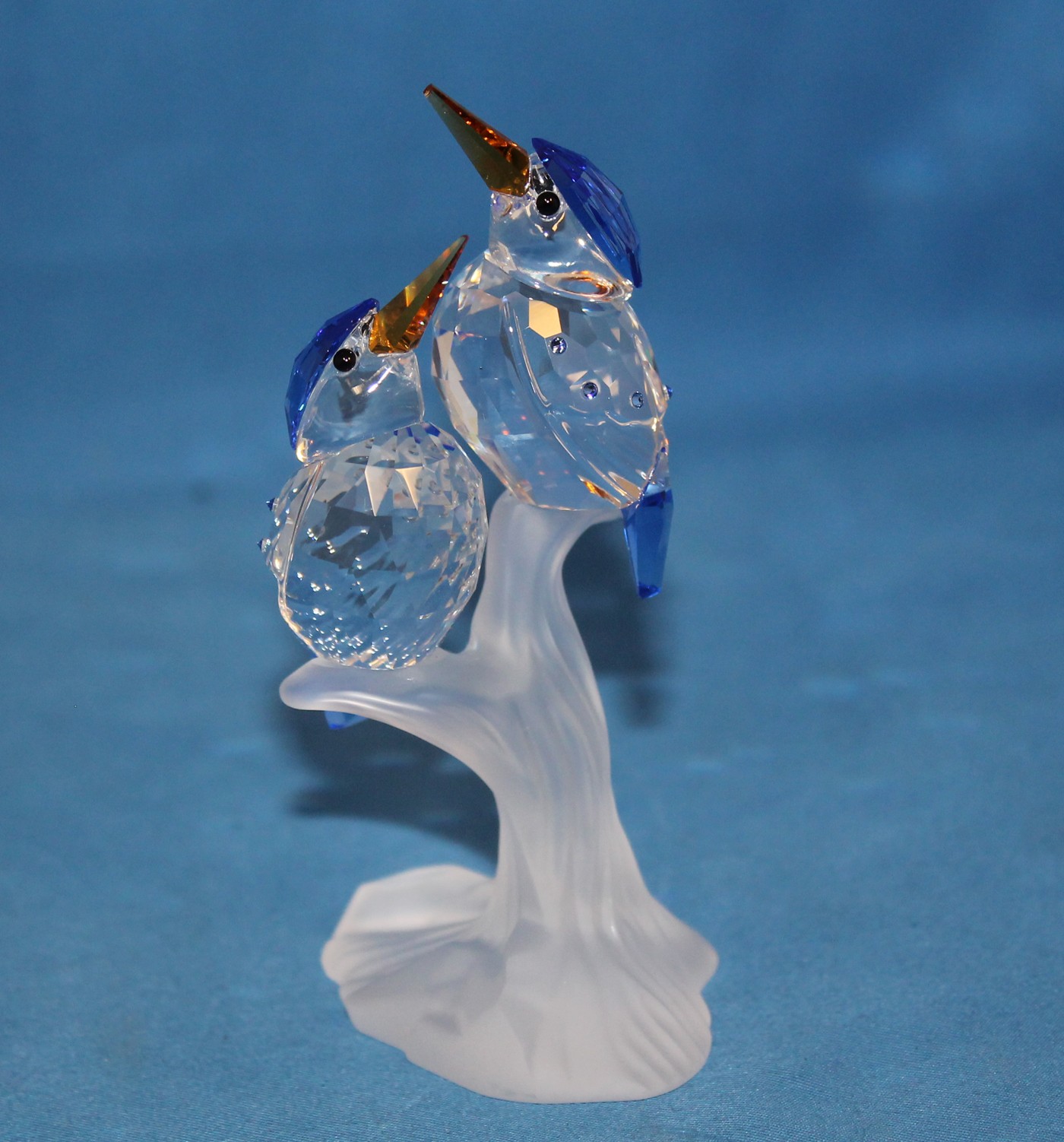 Swarovski Crystal Figurine, Malachite Kingfishers, (623323) 4″ MIB