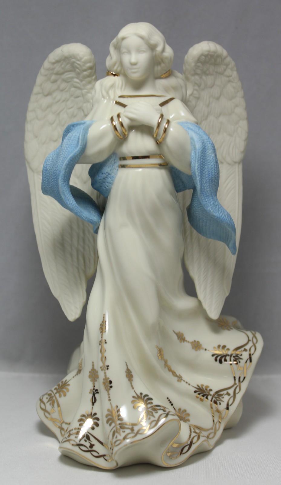 Lenox First Blessing Nativity Angel of Hope Figurine Gold/Blue in Box