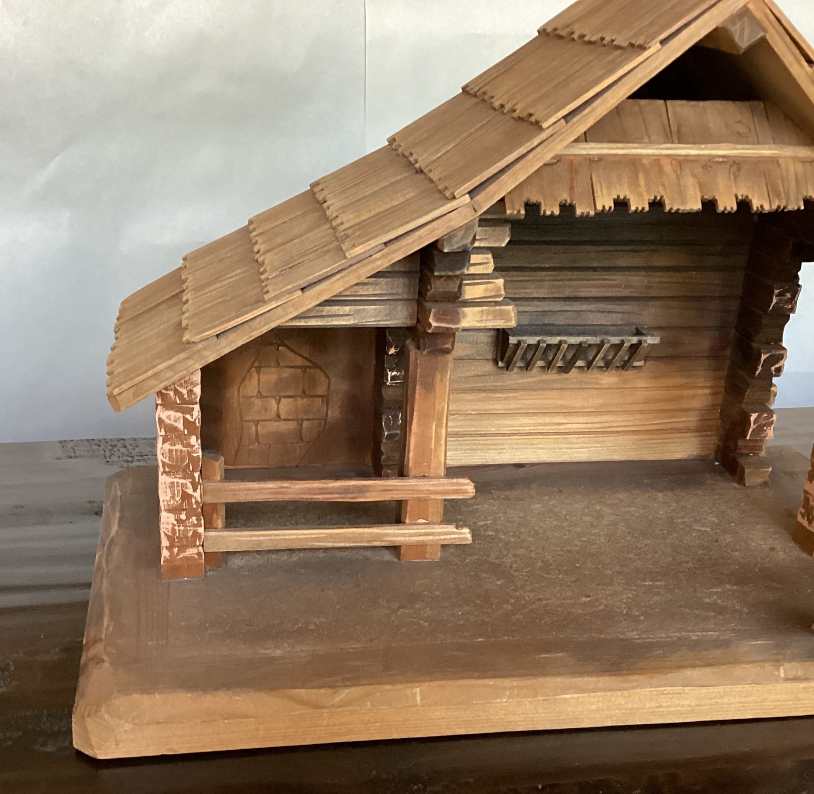 ANRI STABLE for 5″ KUOLT NATIVITY FIGURE WOODCARVINGS