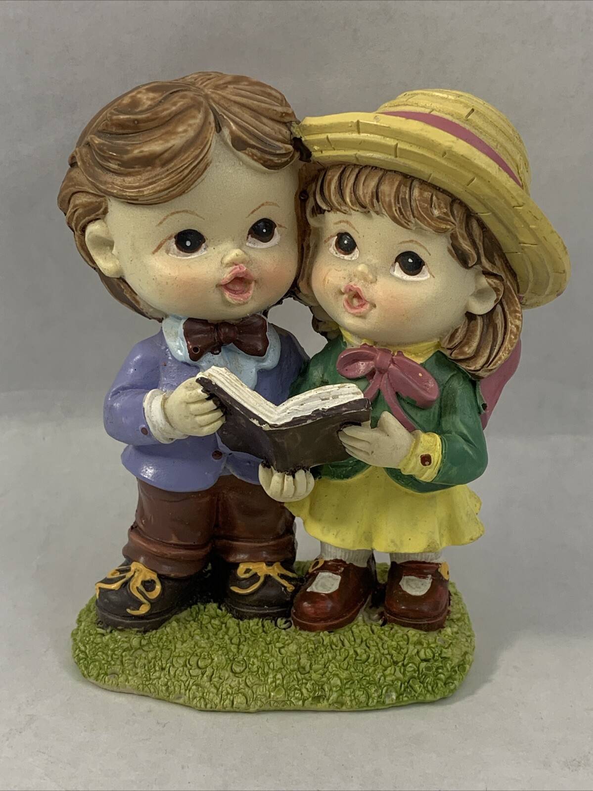 Tender Times Singing Girl & Boy Figurine 4 Inch Vintage Choir Children Cute