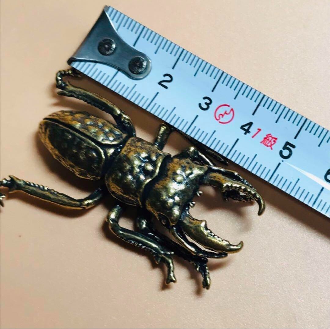 Brass Stag Beetle Figurine Insect Sculpture Ornament Lucky Charm 30g