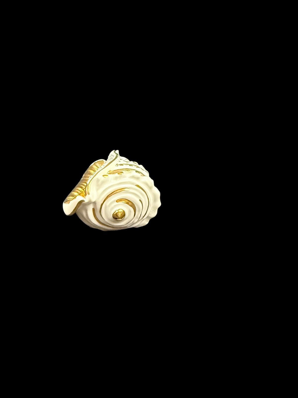RG Porcellane Capodimonte Limoges Shell Figurine White Gold Tone Swarovski Italy