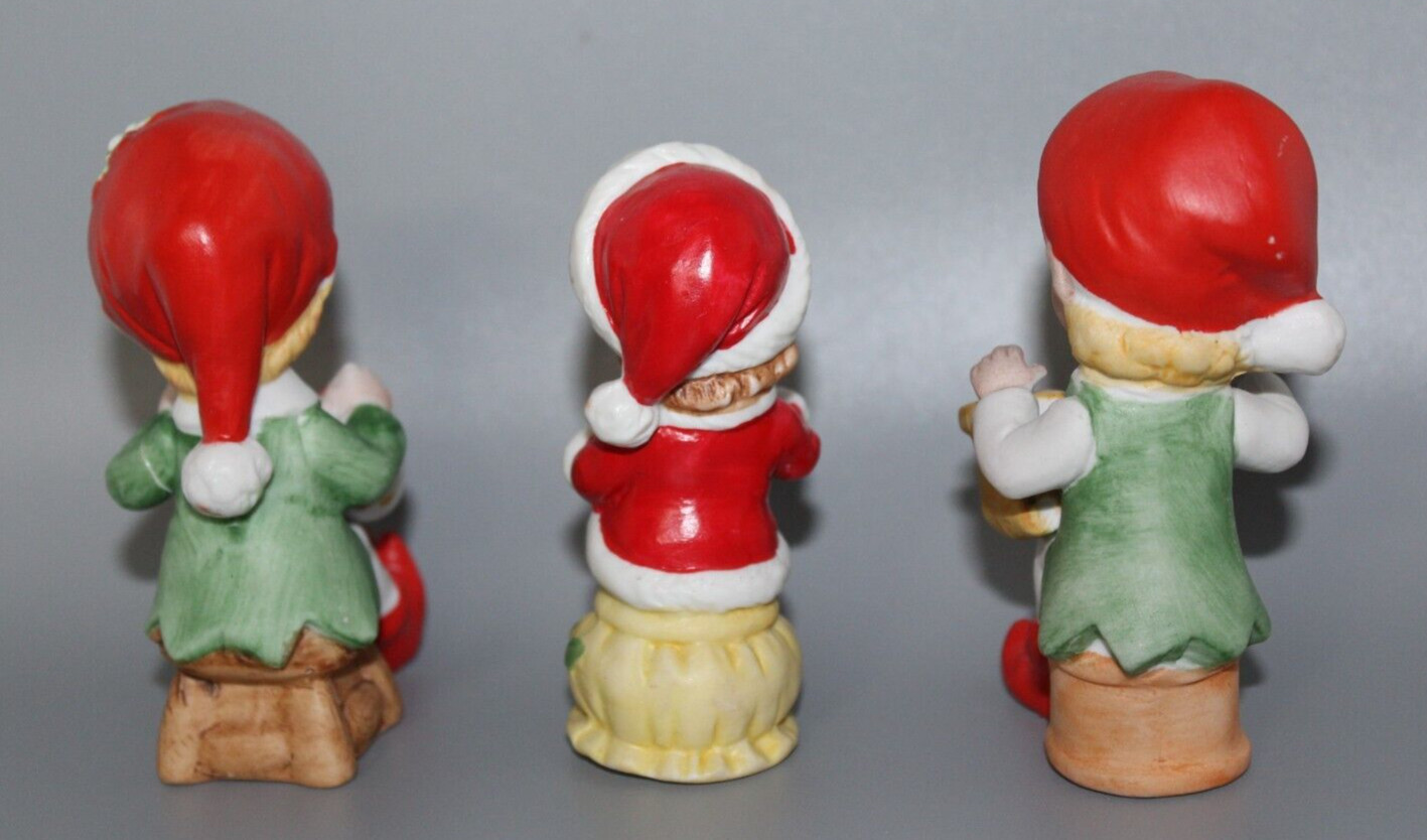 Set of 3 Vintage Christmas Pixie Elf Figurines Taiwan