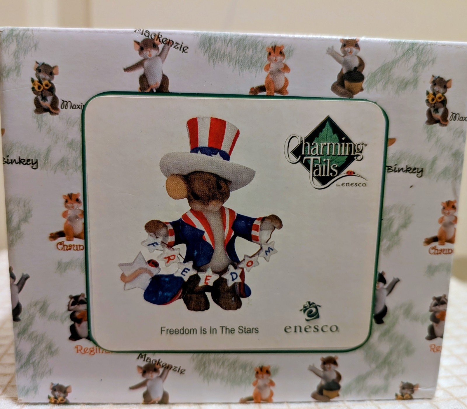 NIB – Charming Tails ” Freedom Is In The Stars” – Enesco – Rare – Patriotic