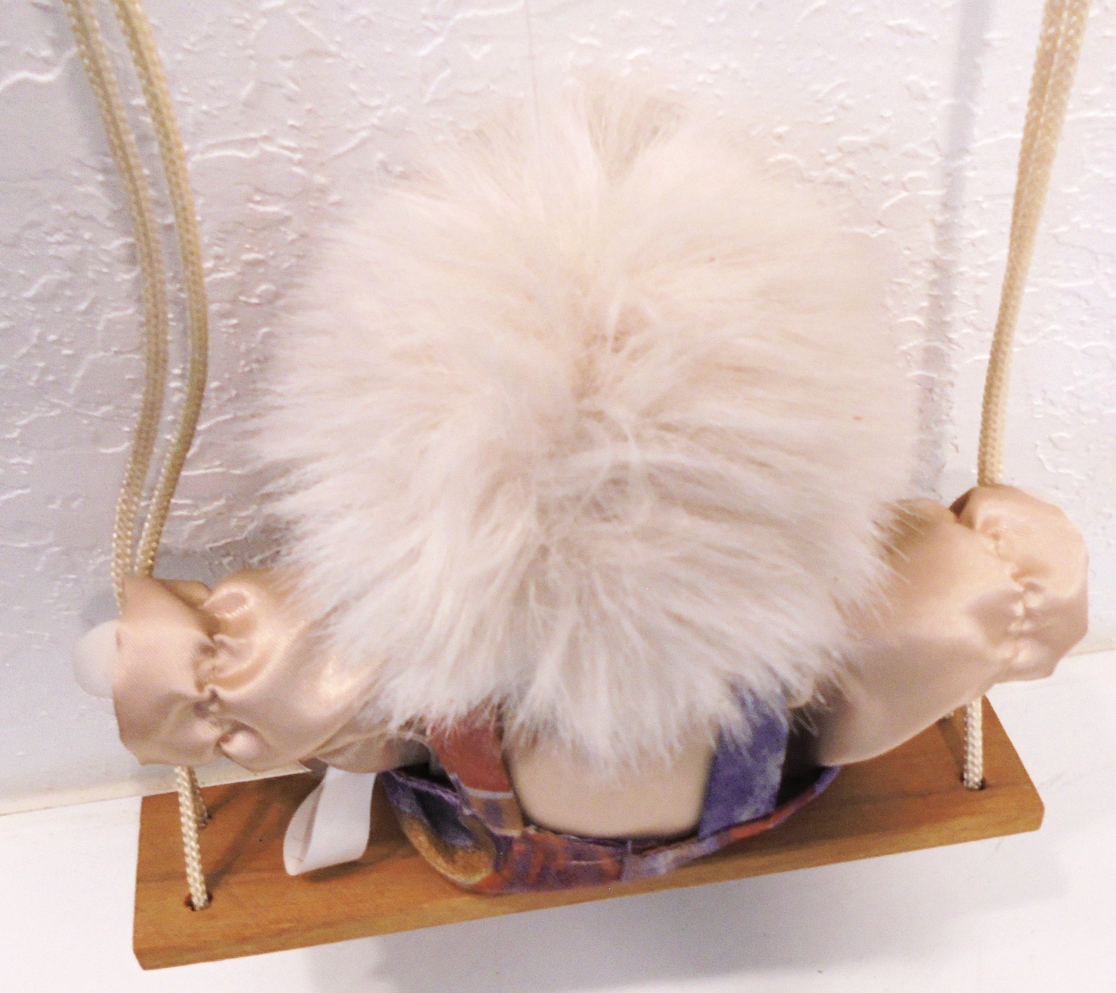Vintage Clown Doll Porcelain Head String Marionette Puppet on Swing