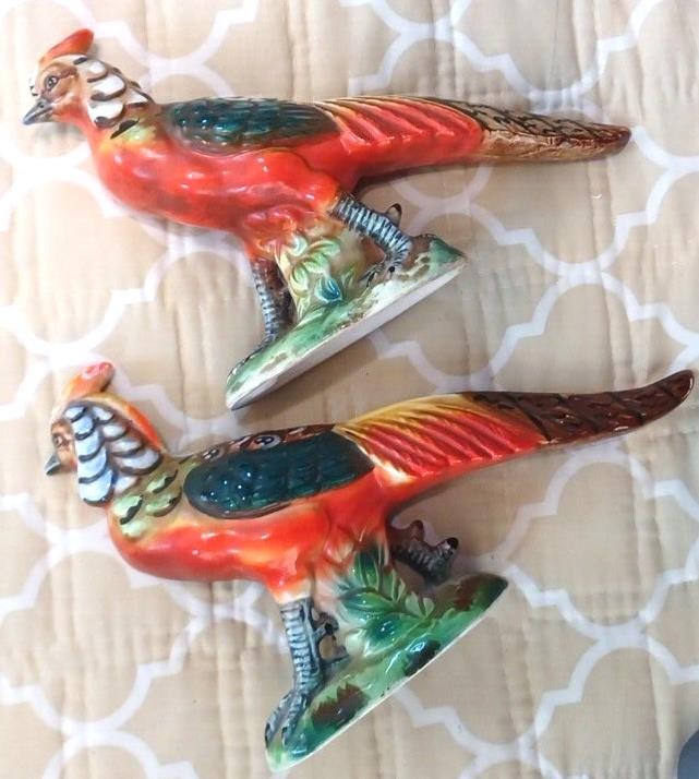 Arco Pheasants VTG Colorful 6 3/4″ VTG Ceramic Decor Hand Painted Japan