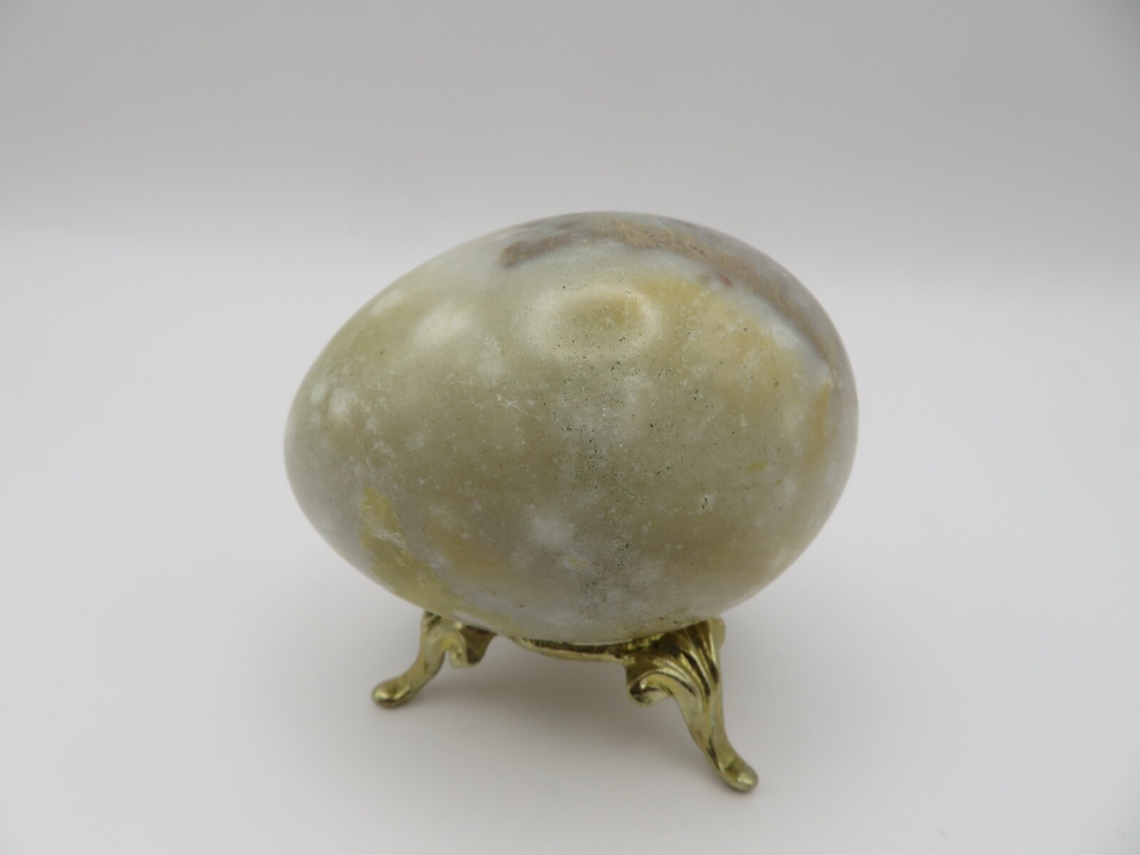 Earthtone Gray Brown Cream Alabaster Decorative Easter Egg 3″ x 2″