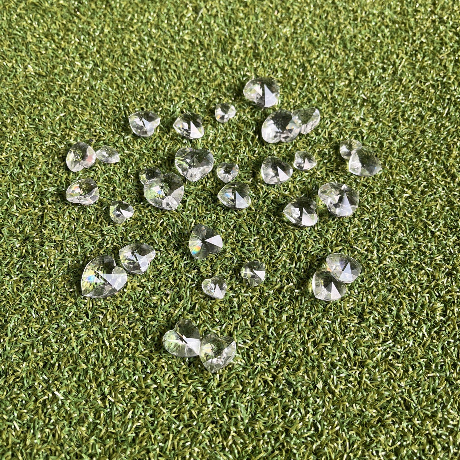 Swarovski Crystal, Bag Of 30 Mini Hearts in Various Sizes