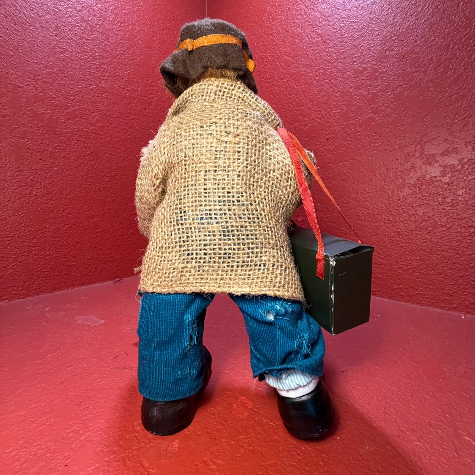 Emmett Kelly Jr Real Rags 12” Clown Doll “Bags Packed “Porcelain & Fabric Mache