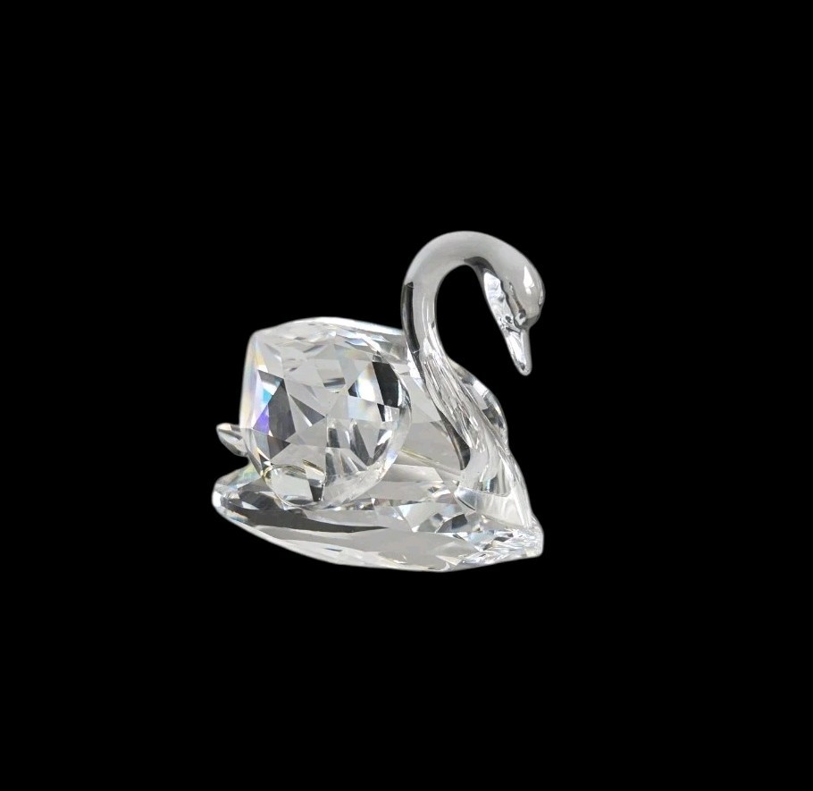 Swarovski Silver Crystal Swan Figurine #7633 Retired w/ Original Box Austria