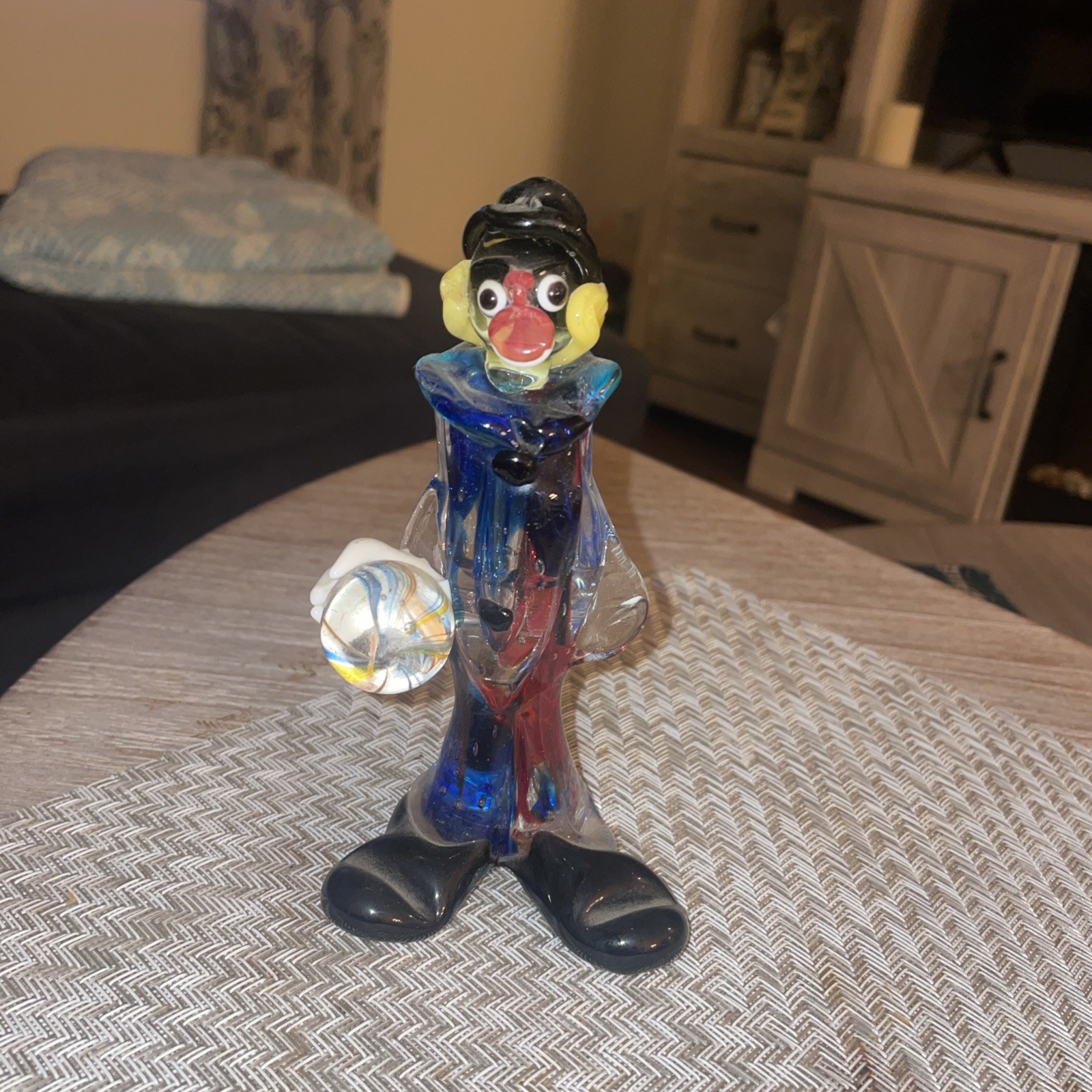 Murano Clown Art Glass Figurine 6”Tall Handblown with Ball in Hand ***