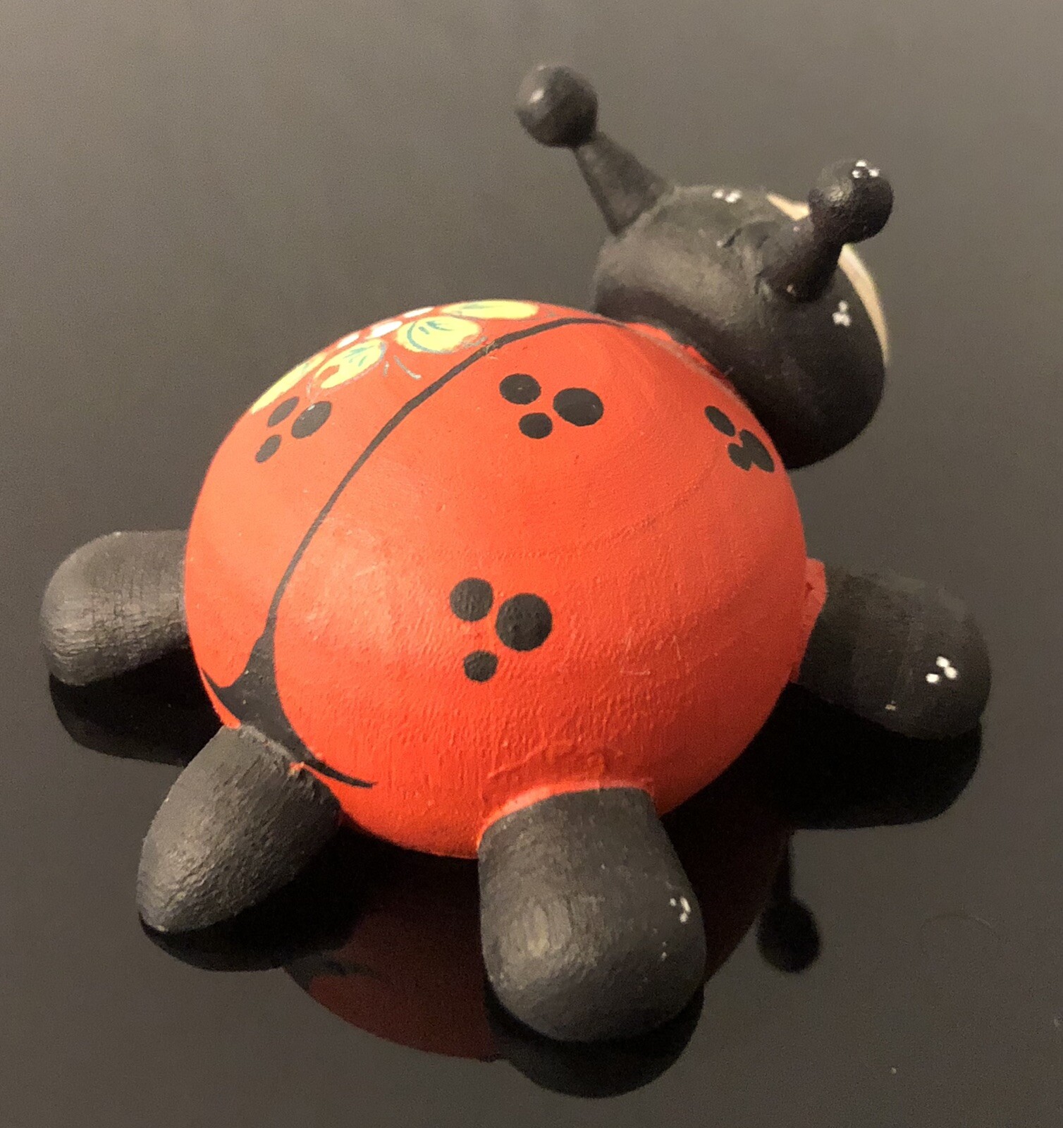 Ladybug Figurine Hand Painted
