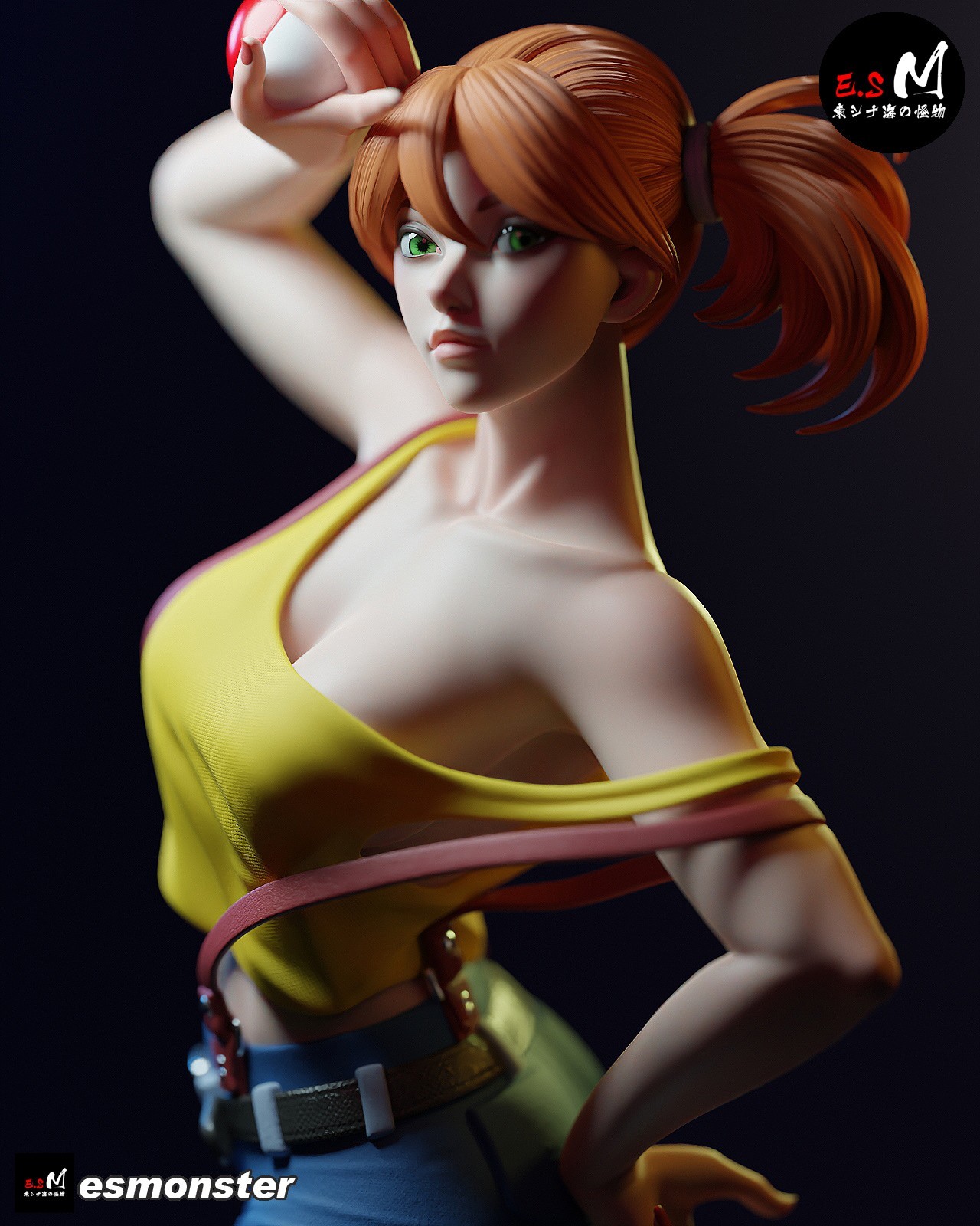 ES Monster Misty Pokemon Trainer Unpainted Unassembled Figure Kit 1:12-1:4 scale