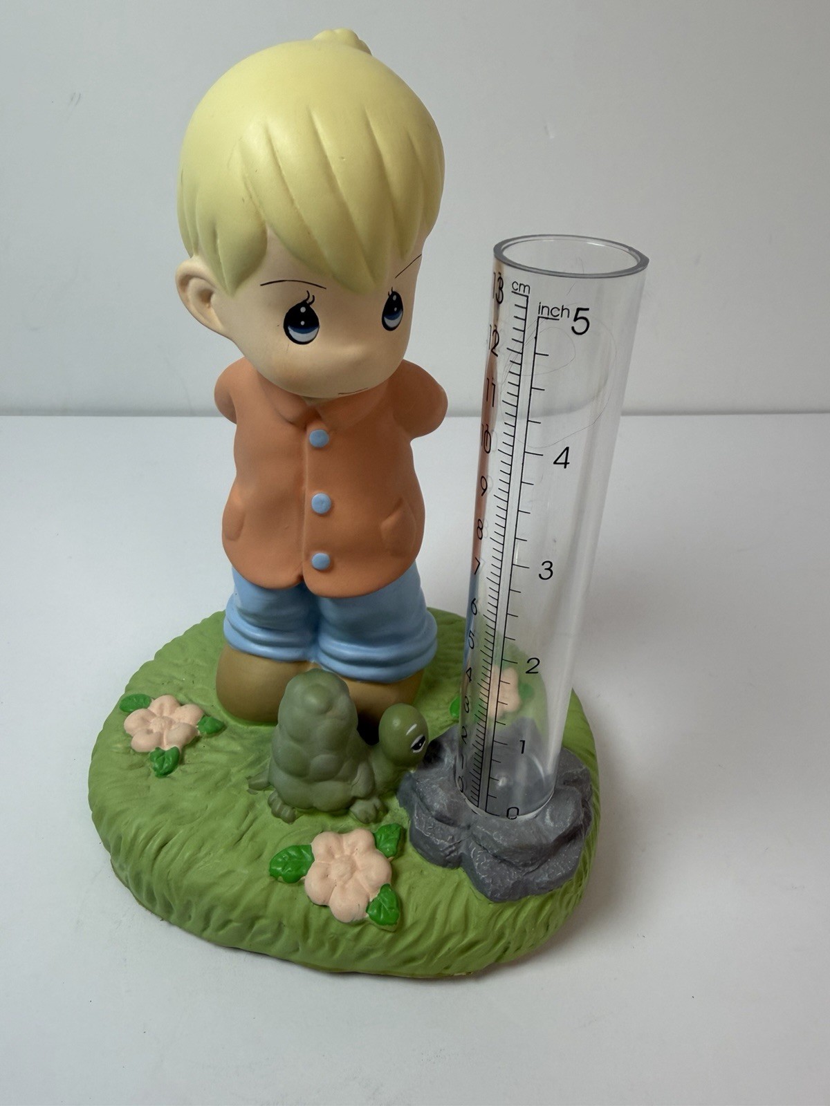 Precious Moments 2008 Boy Rain Gauge Outdoor Decor Figurine