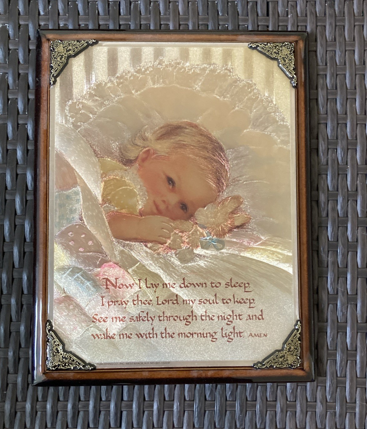 Child’s Prayer Bedtime Plaque: Glossy Finish “Now I Lay Me Down To Sleep”
