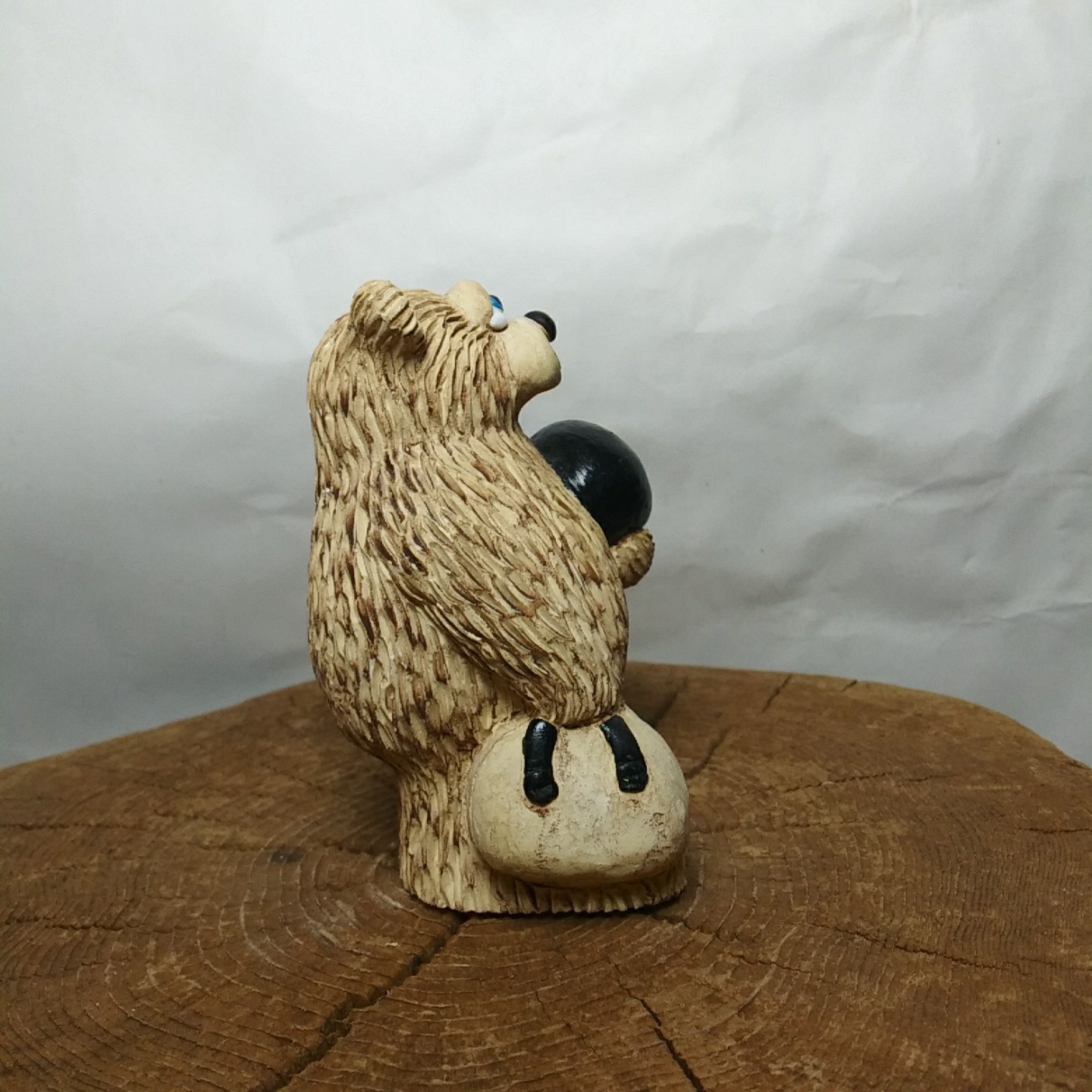 Imitating Life Figurine Going Bowling Bear Sheila Phillipp Handmade In USA