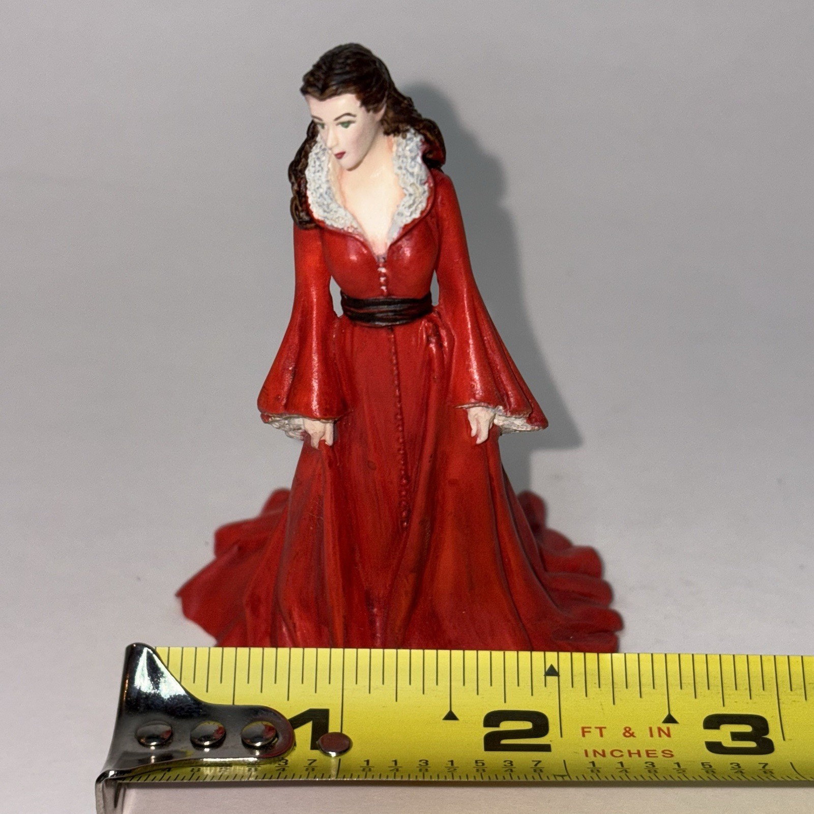 Franklin Mint Gone W/ The Wind Scarlett O’Hara Her Reunion Figure Red Gown 3.5”