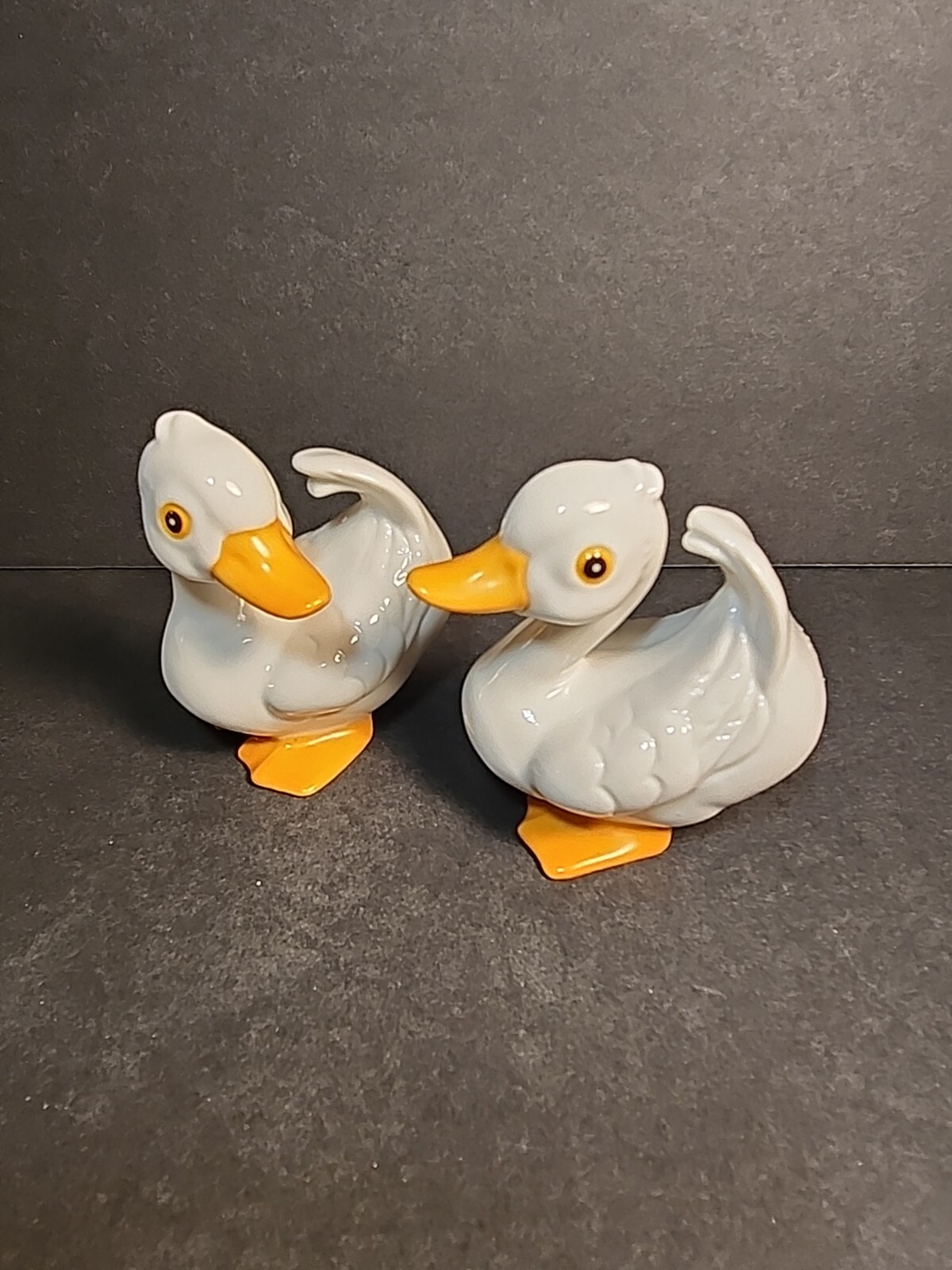 2 Vintage Homco Porcelain Duck Figurines #1414