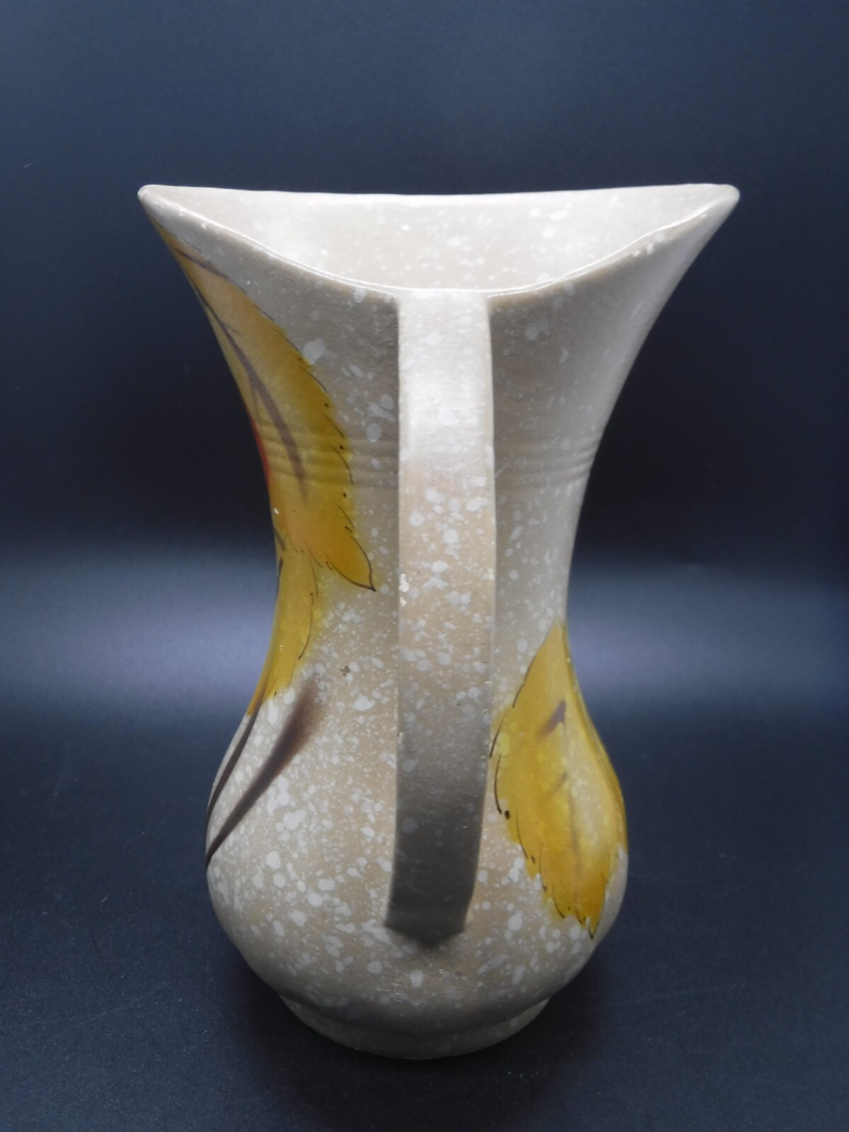 Wade Heath Pitcher Brown/Beige Orange Flowers Leaves