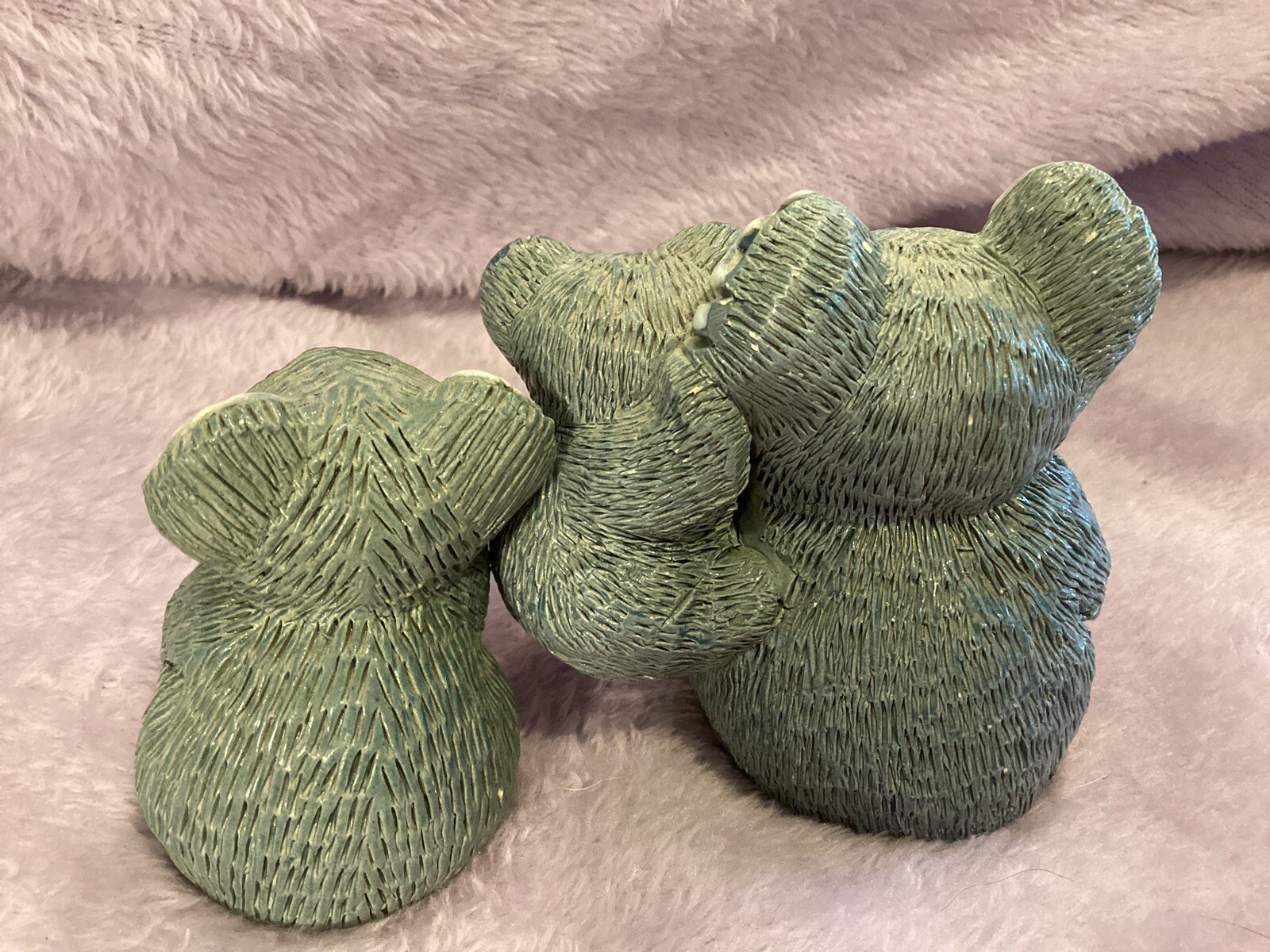 Artesania Rinconada “ Koala Bears”, Set Of 3, Bluish Gray, White Ears