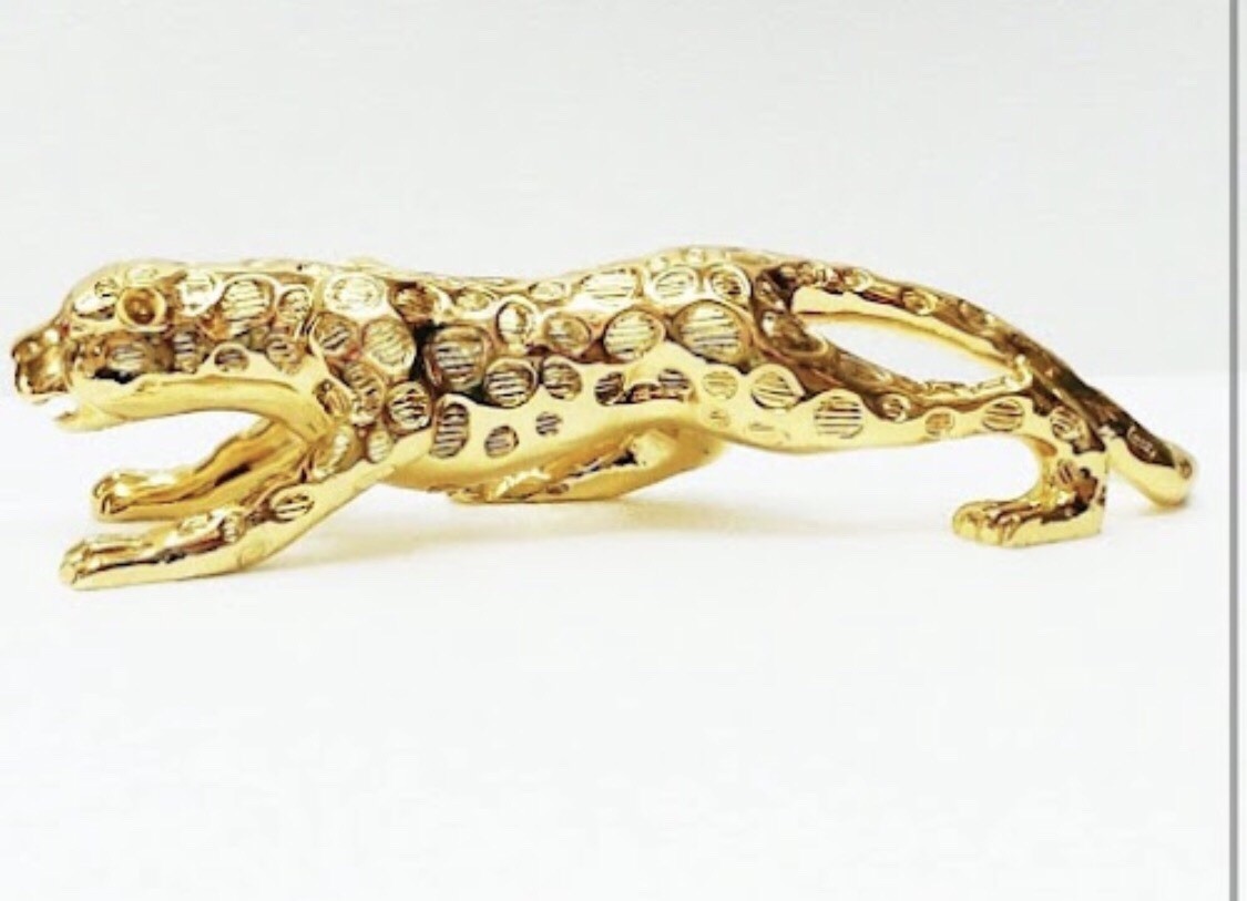 Luxury Gold Leopard Statue