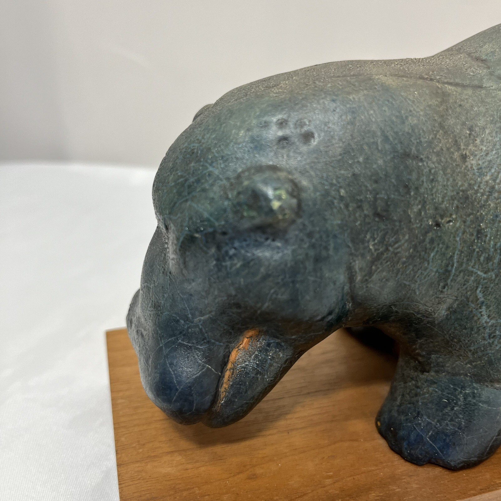 Vtg Alva Studios NY Standing Hippopotamus Sculpture Gipsformerie Berlin Hippo