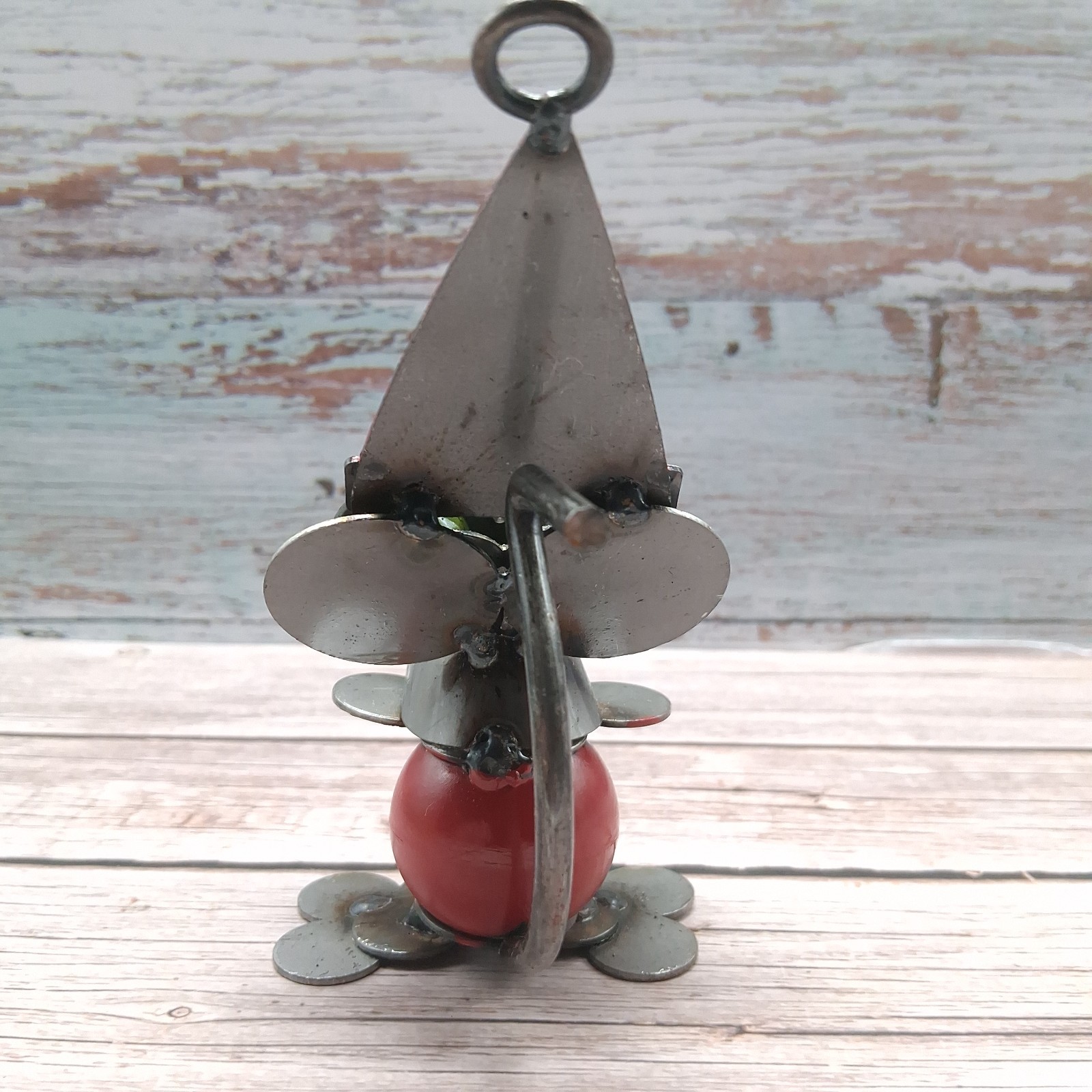 Metal Welded Art Santa Mouse Approx 6″ Inch Figurine Industrial Decor