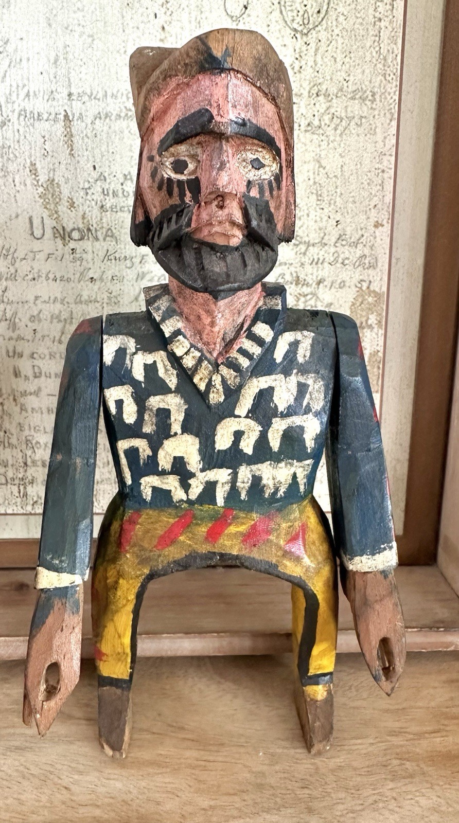 Antique 1920 Hand Carved Wood Folk Art “Santos” St James Horseback Sword, Mexico
