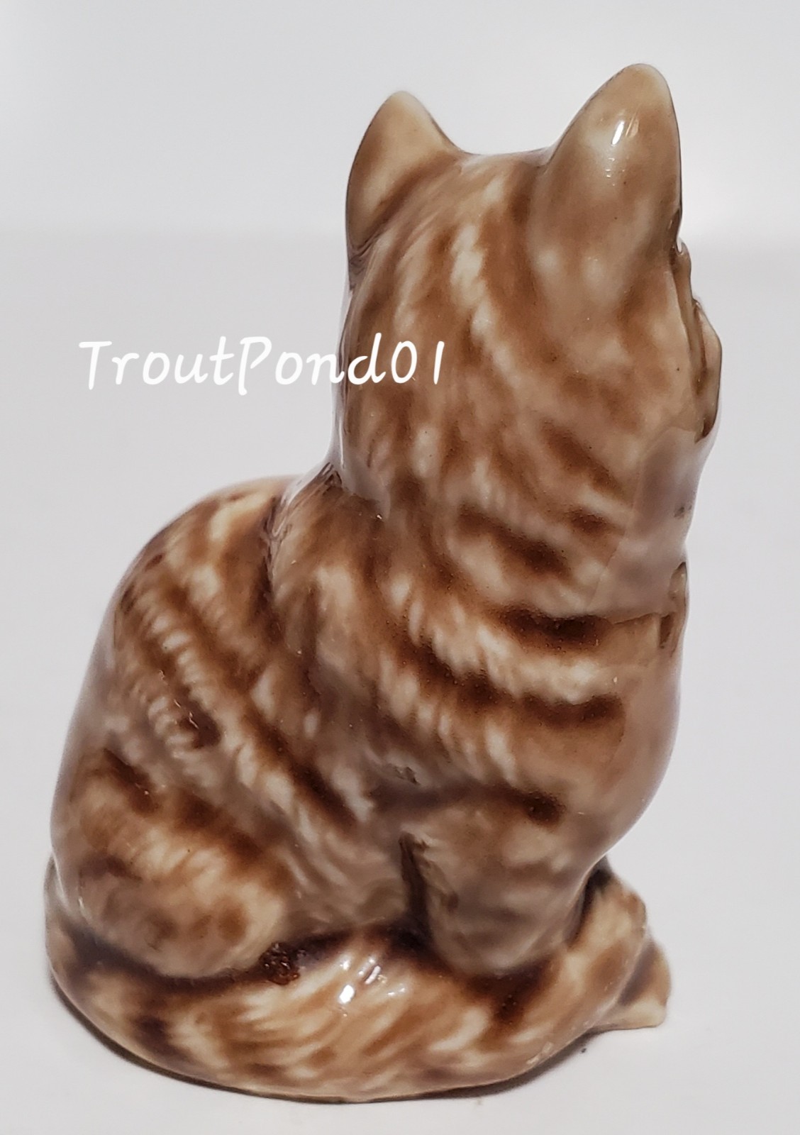 Wade Porcelain Tabby Cat + Tortoise Turtle Blow Up Figurines Lot Lg 2 -3 in