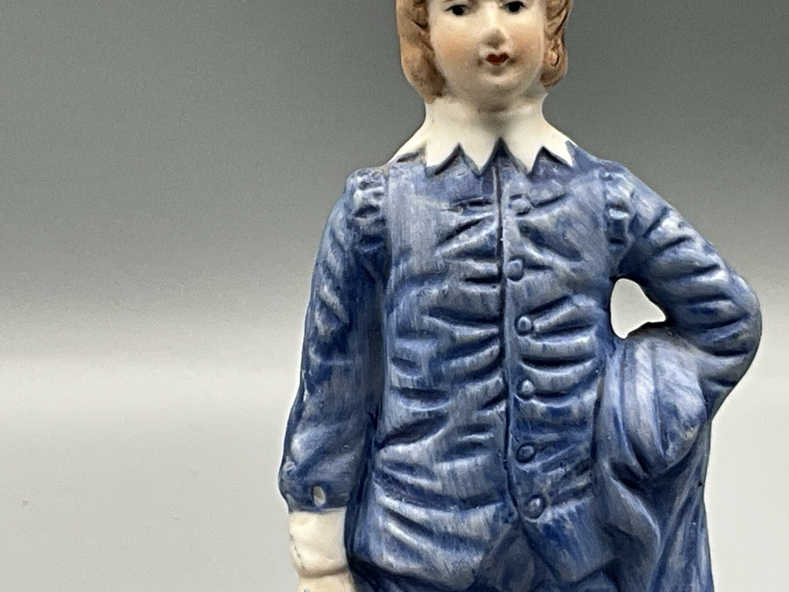 Vintage Blue Boy Figurine Hairline crack in Wrist see photos