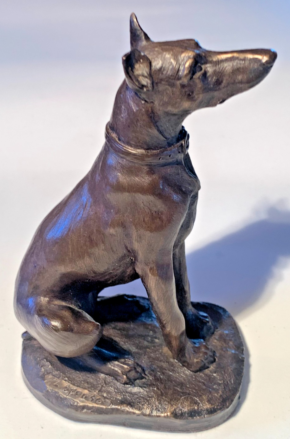 Heredities Cold Cast Bronze Doberman* signed J. Spouse England [e-05]