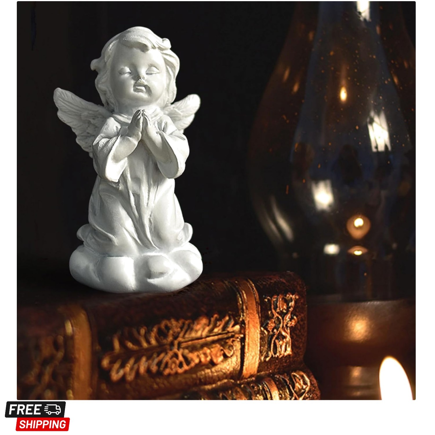 Little Angel Statue Figurine, Resin Cherub Statue Sleeping Angle Sculpture, R…